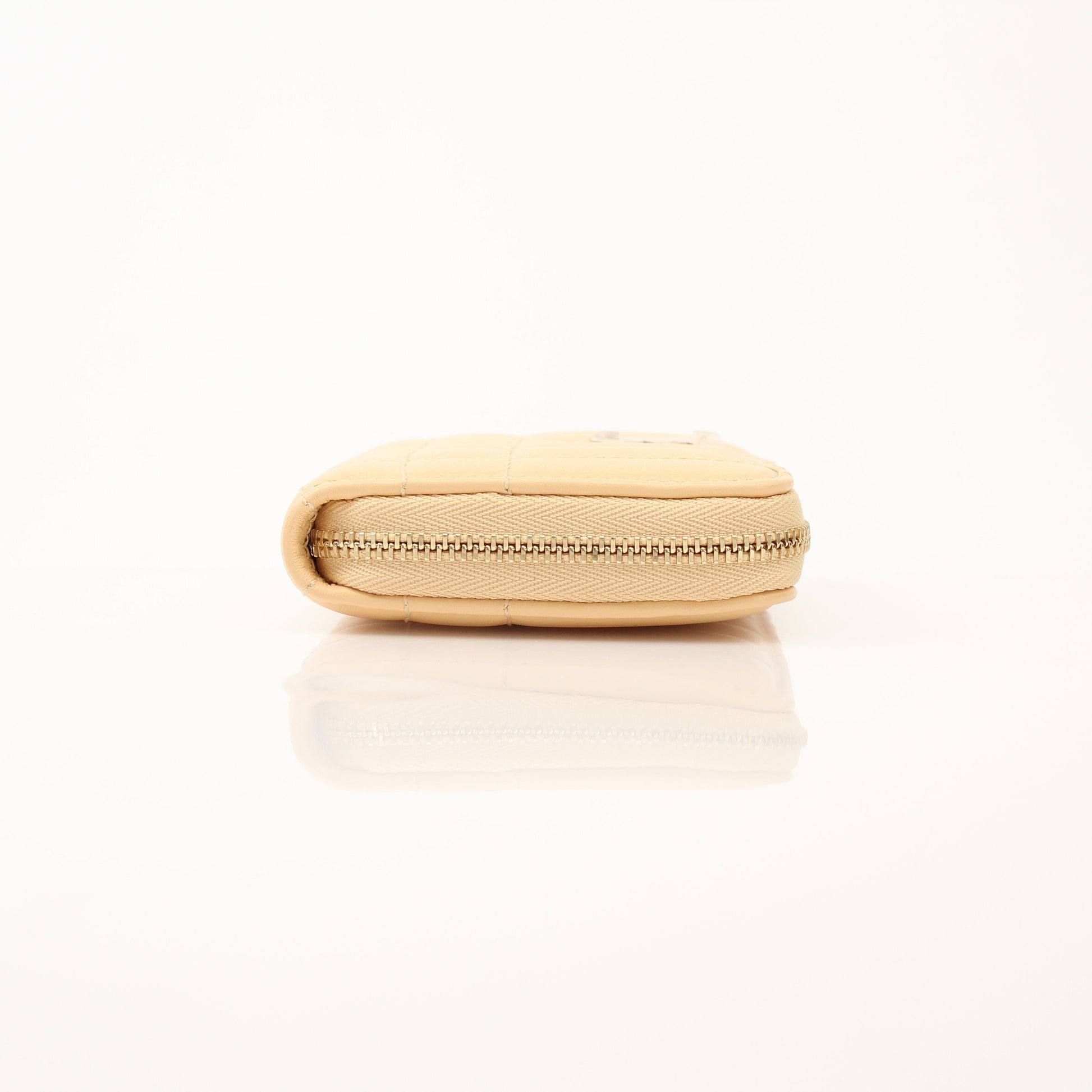 Gold & Beyond Burberry Lola Mini Wallet with gold accents, compact design, and leather finish, showing front view with logo details.