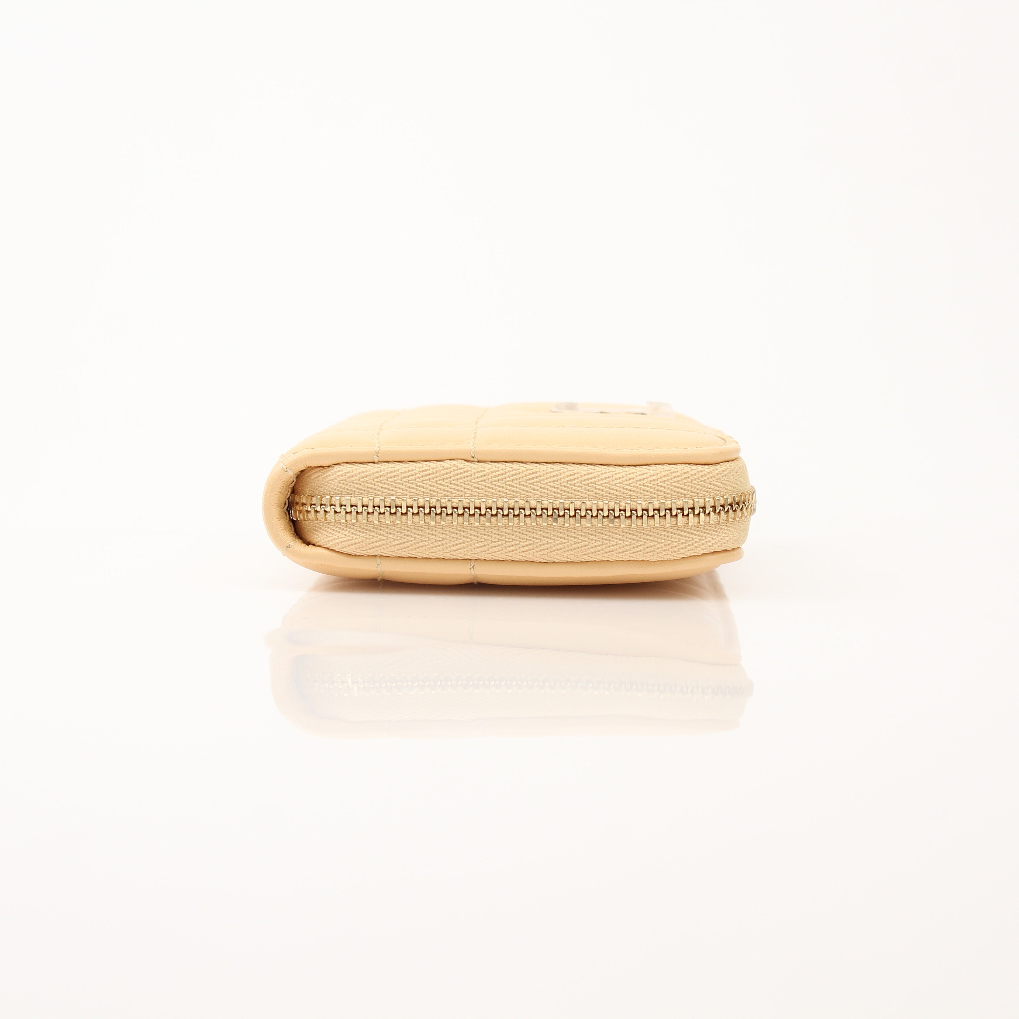 Gold & Beyond Burberry Lola Mini Wallet with gold accents, compact design, and leather finish, showing front view with logo details.