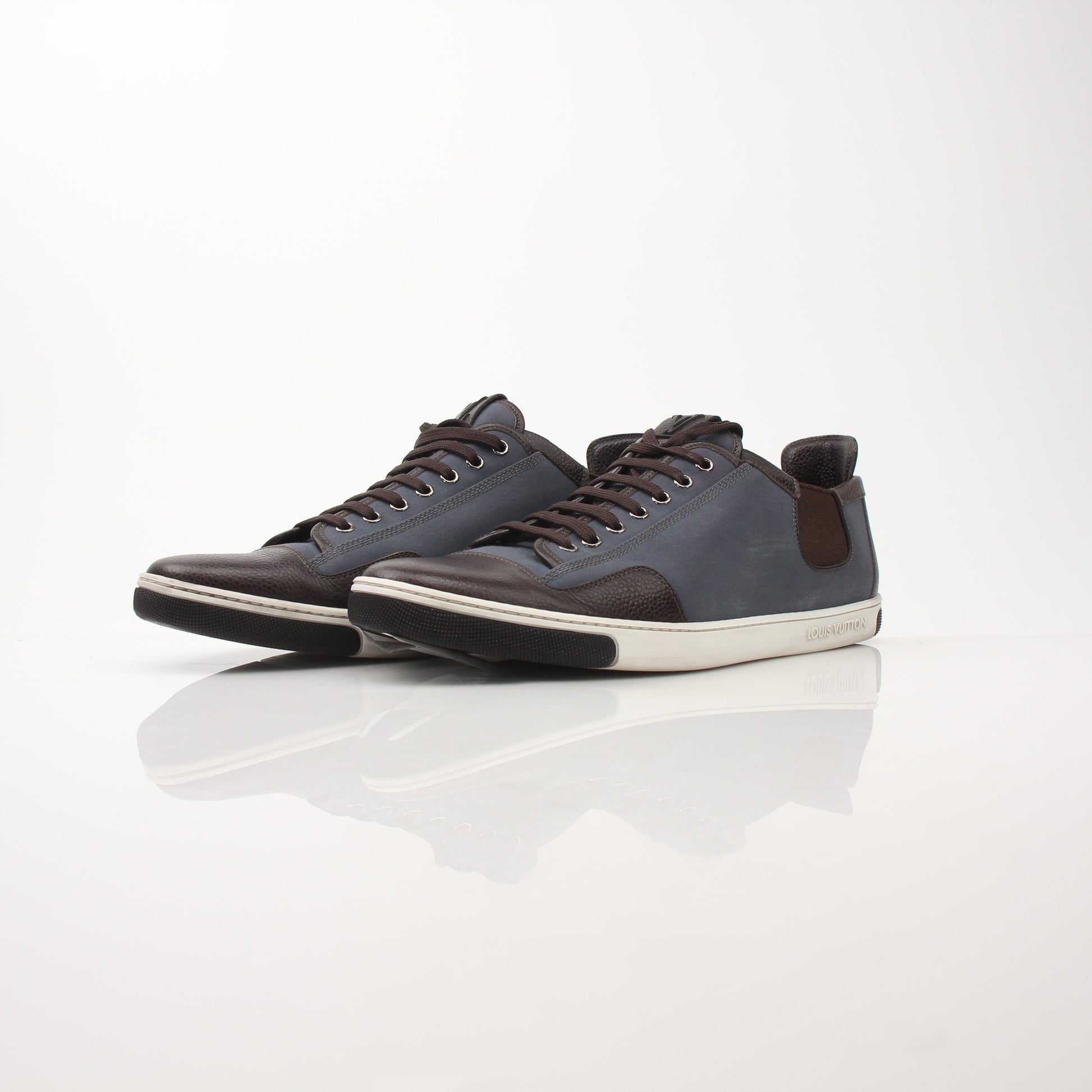 Louis Vuitton Men’s Shalom Leather Sneakers by Gold & Beyond, stylish black shoes with sleek design and leather finish.