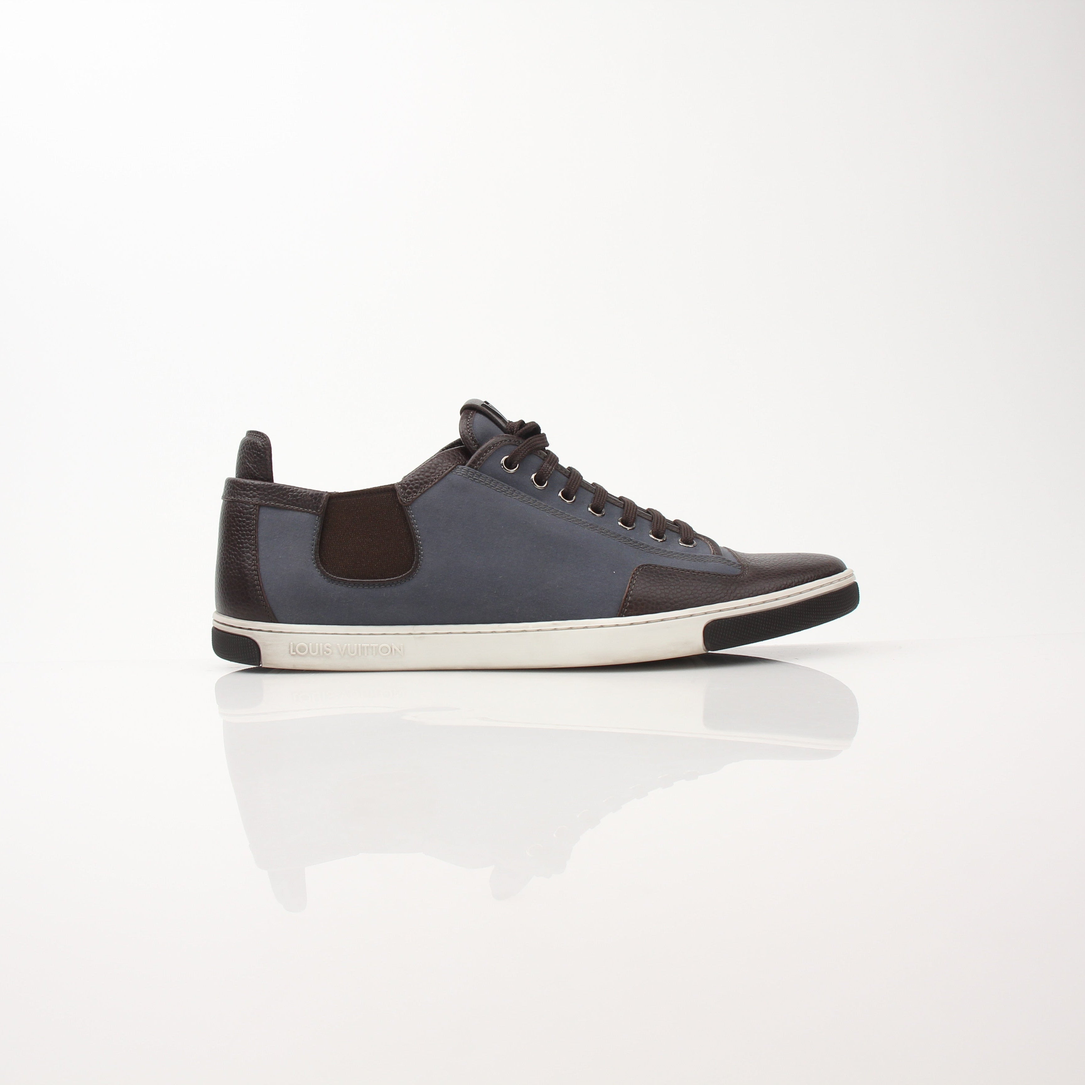 Louis Vuitton Men’s Shalom leather sneakers by Gold & Beyond, featuring sleek design and premium craftsmanship.