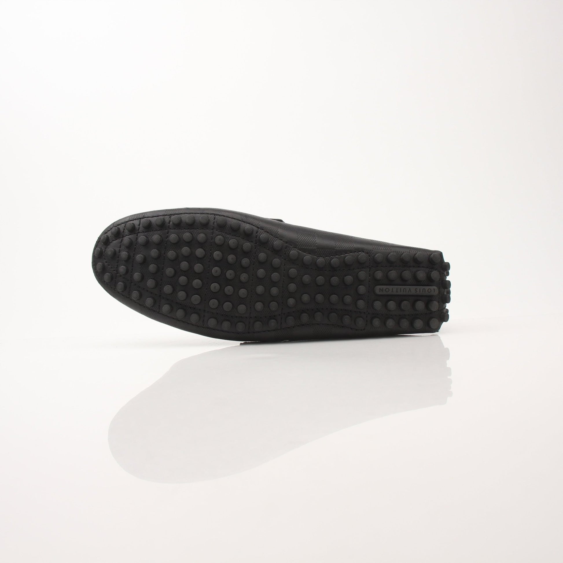 Gold & Beyond Louis Vuitton Hockenheim Moccasin shoes, stylish men's footwear with premium leather detailing.