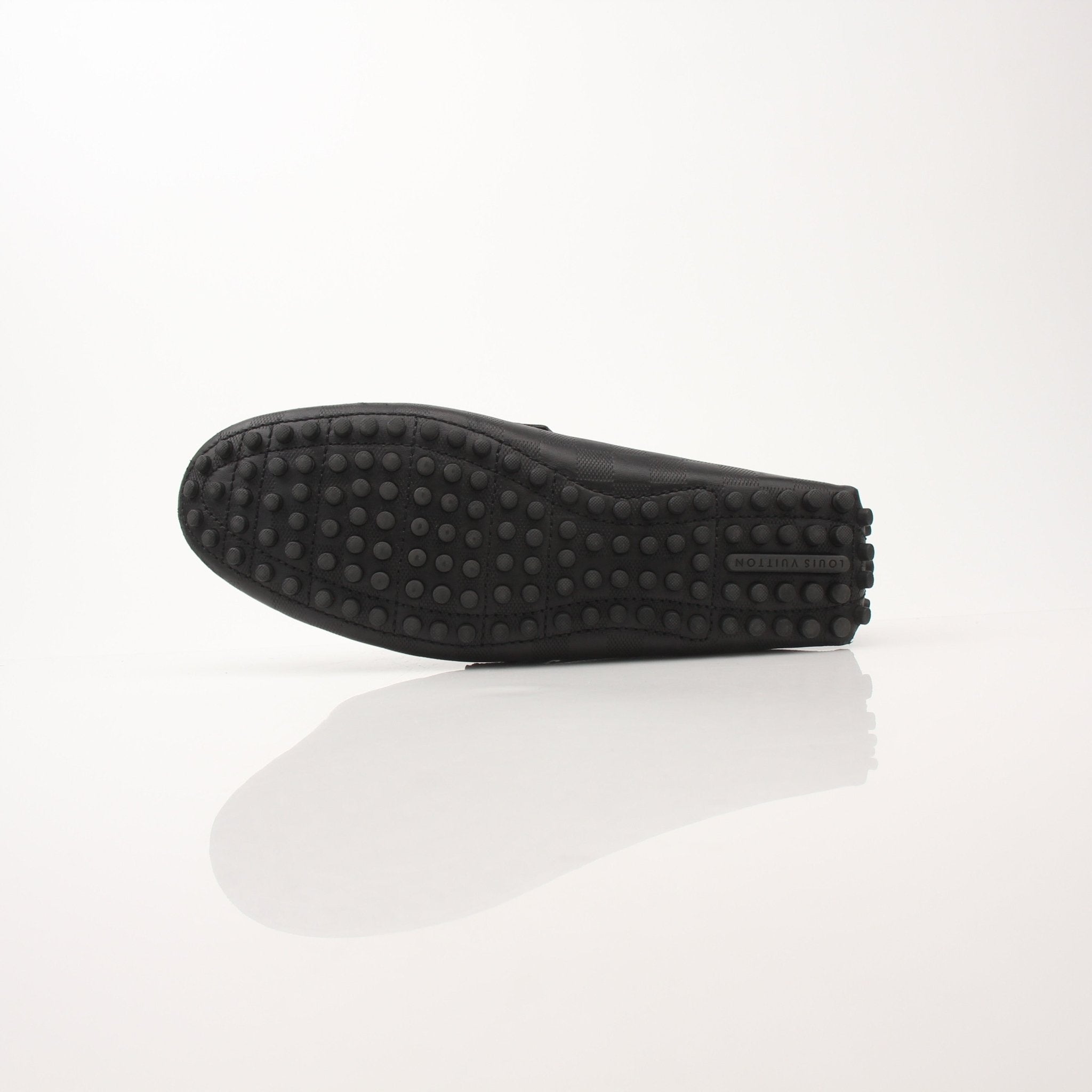 Gold & Beyond Louis Vuitton Hockenheim Moccasin shoes, stylish men's footwear with premium leather detailing.