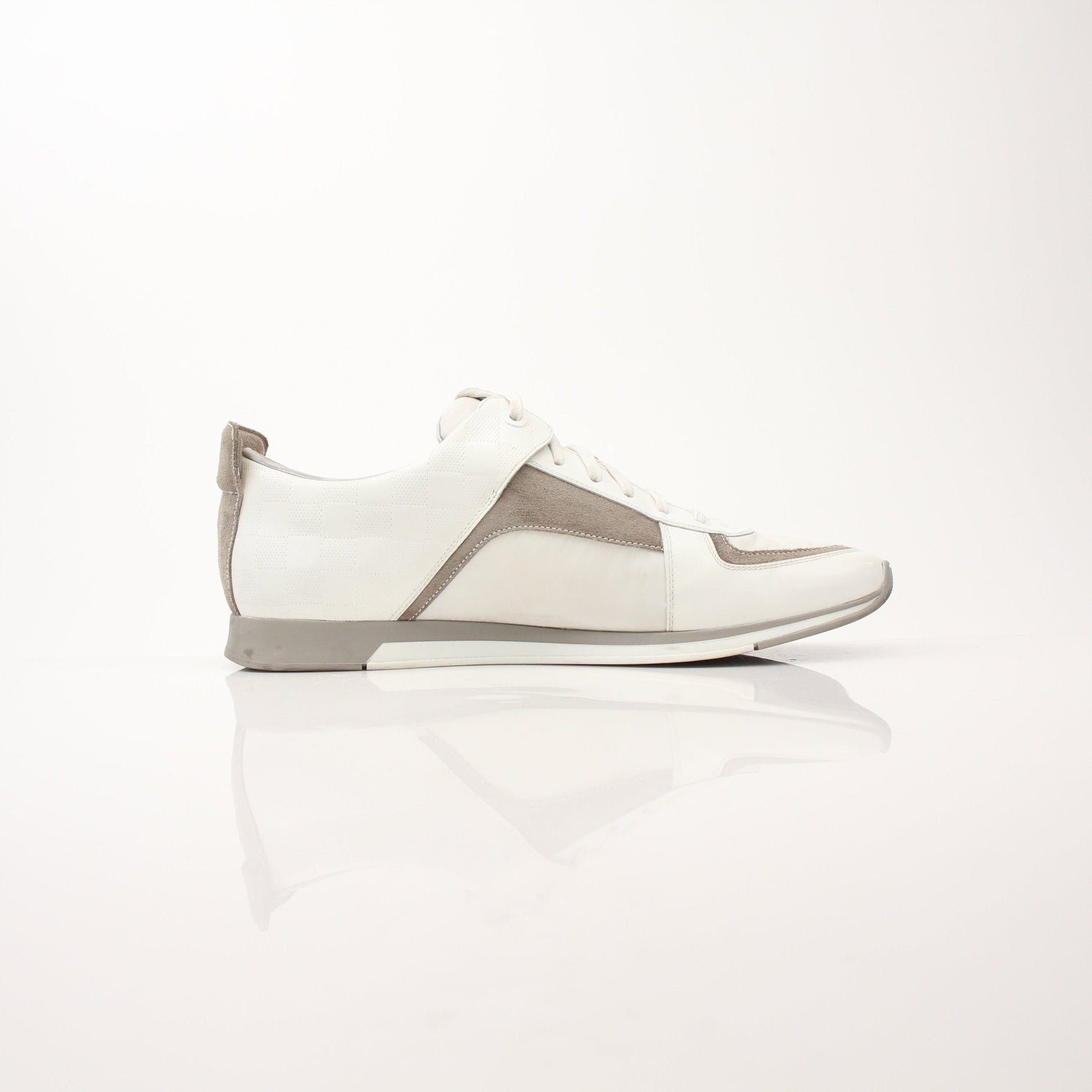 Louis Vuitton Damier Trainers shoes by Gold & Beyond, featuring signature checkered pattern and stylish athletic design.