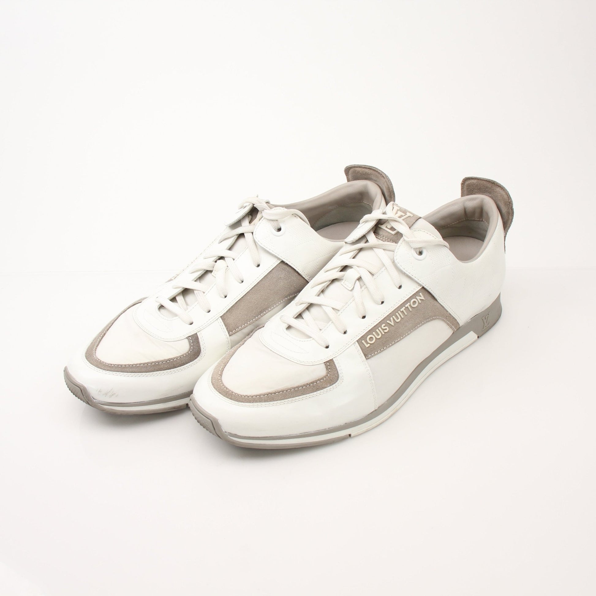 Louis Vuitton Damier Trainers by Gold & Beyond, stylish shoes with classic checkerboard pattern and comfortable design.