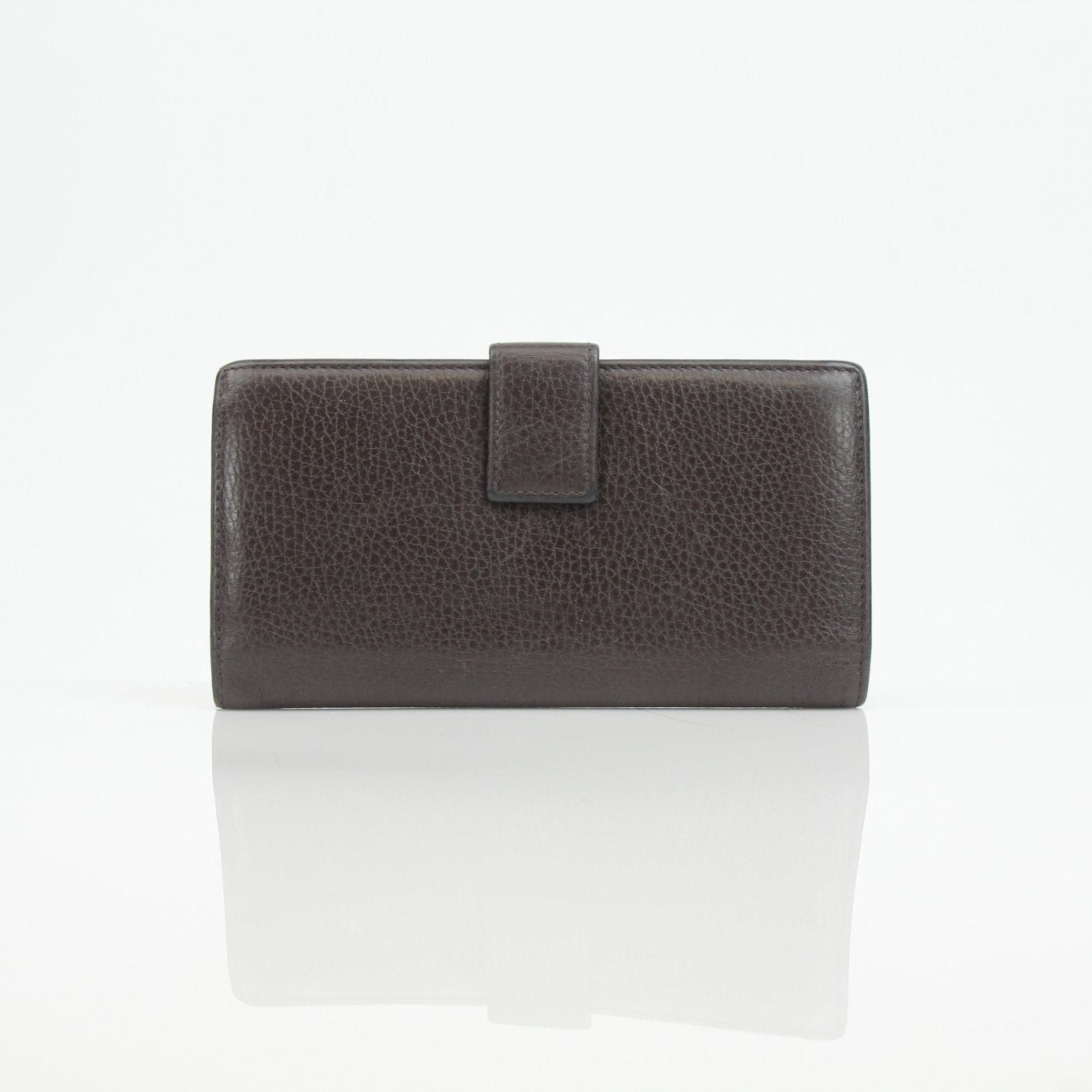 Gucci brown eclipse wallet by Gold & Beyond, featuring a sleek design and multiple card slots, on a neutral background.