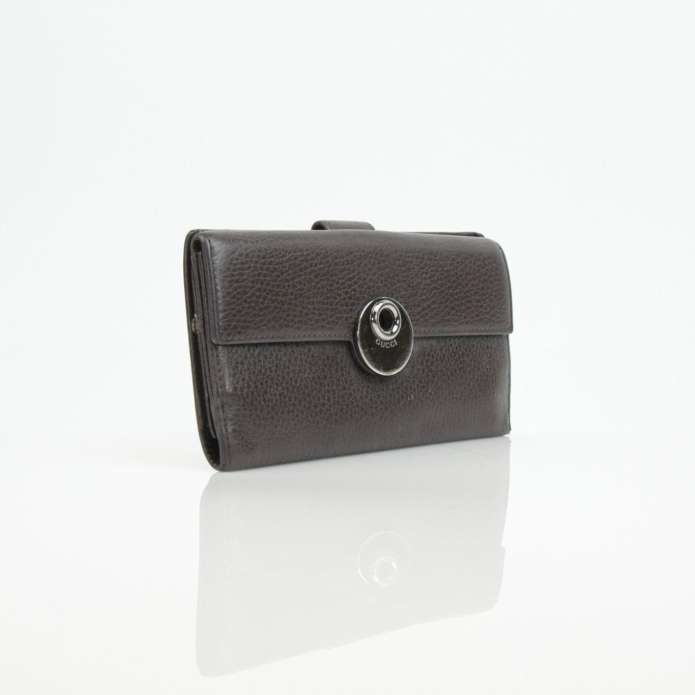 Gucci brown eclipse wallet by Gold & Beyond, featuring multiple card slots and a sleek leather design.
