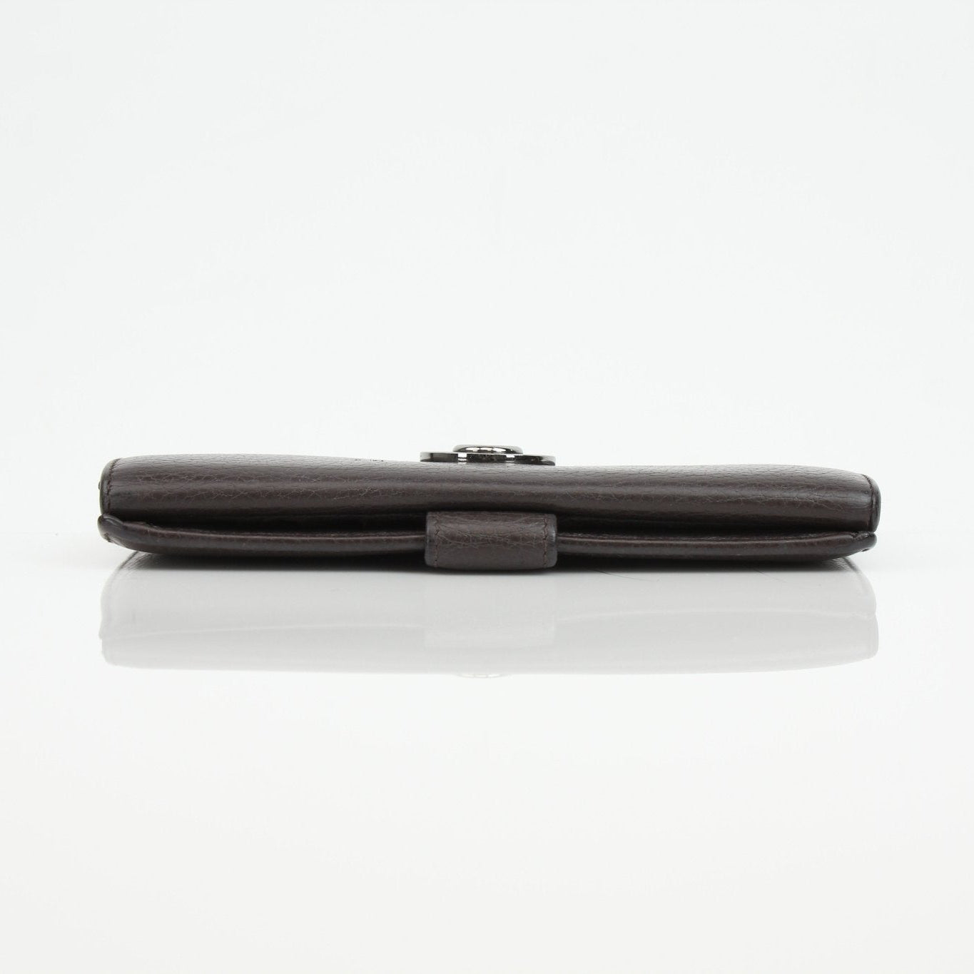 Gucci brown eclipse wallet by Gold & Beyond, featuring a sleek design with multiple card slots and a compact silhouette.