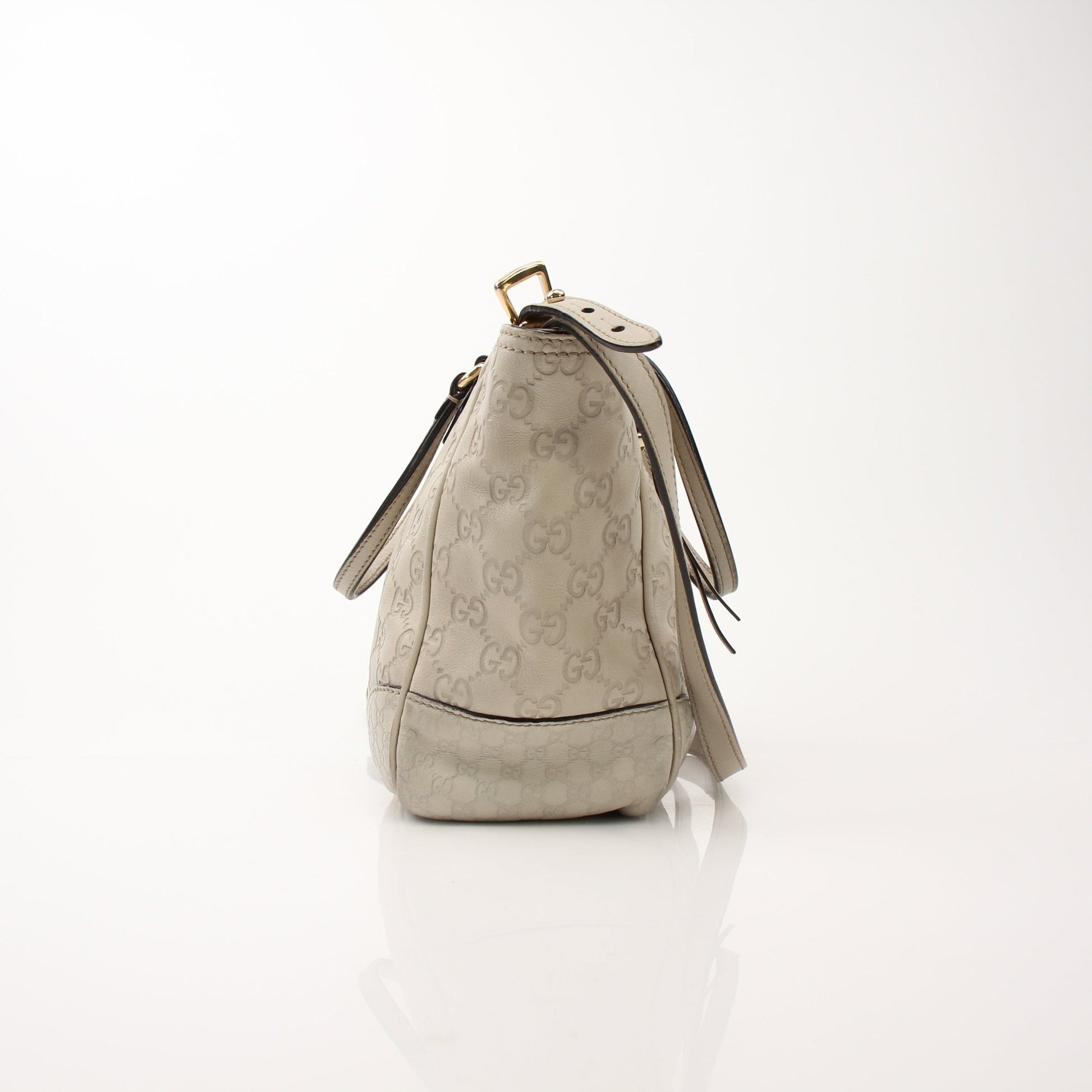 Gucci Beige Bree Tote handbag by Gold & Beyond, showing the stylish beige leather tote with gold-tone hardware and structured design.