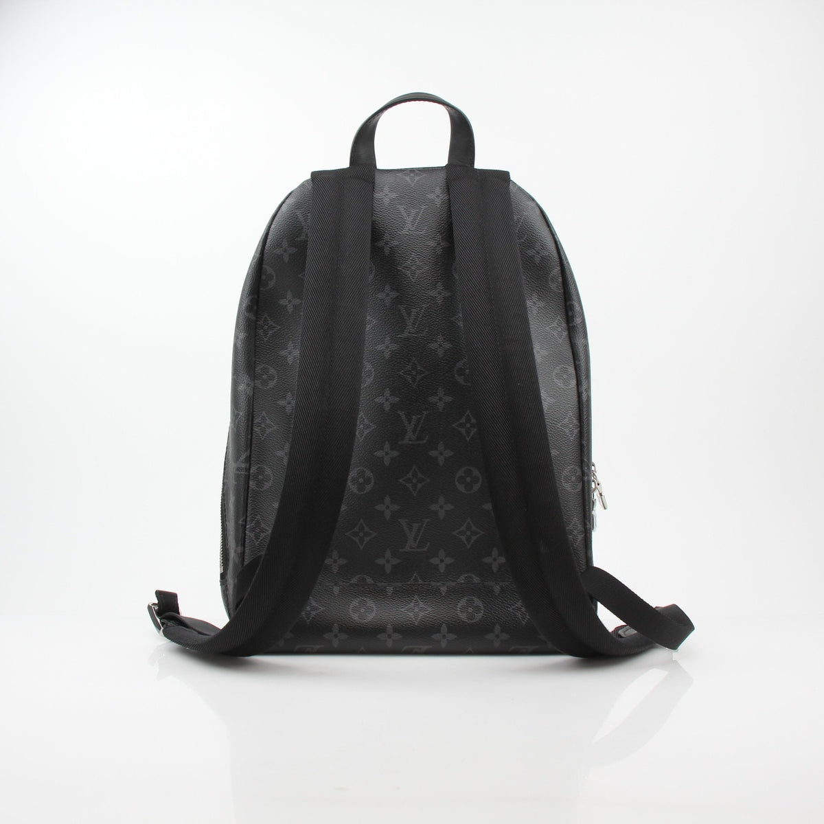 Louis Vuitton Black Monogram Eclipse Discovery Backpack PM, a stylish travel bag with sleek design and signature monogram details.