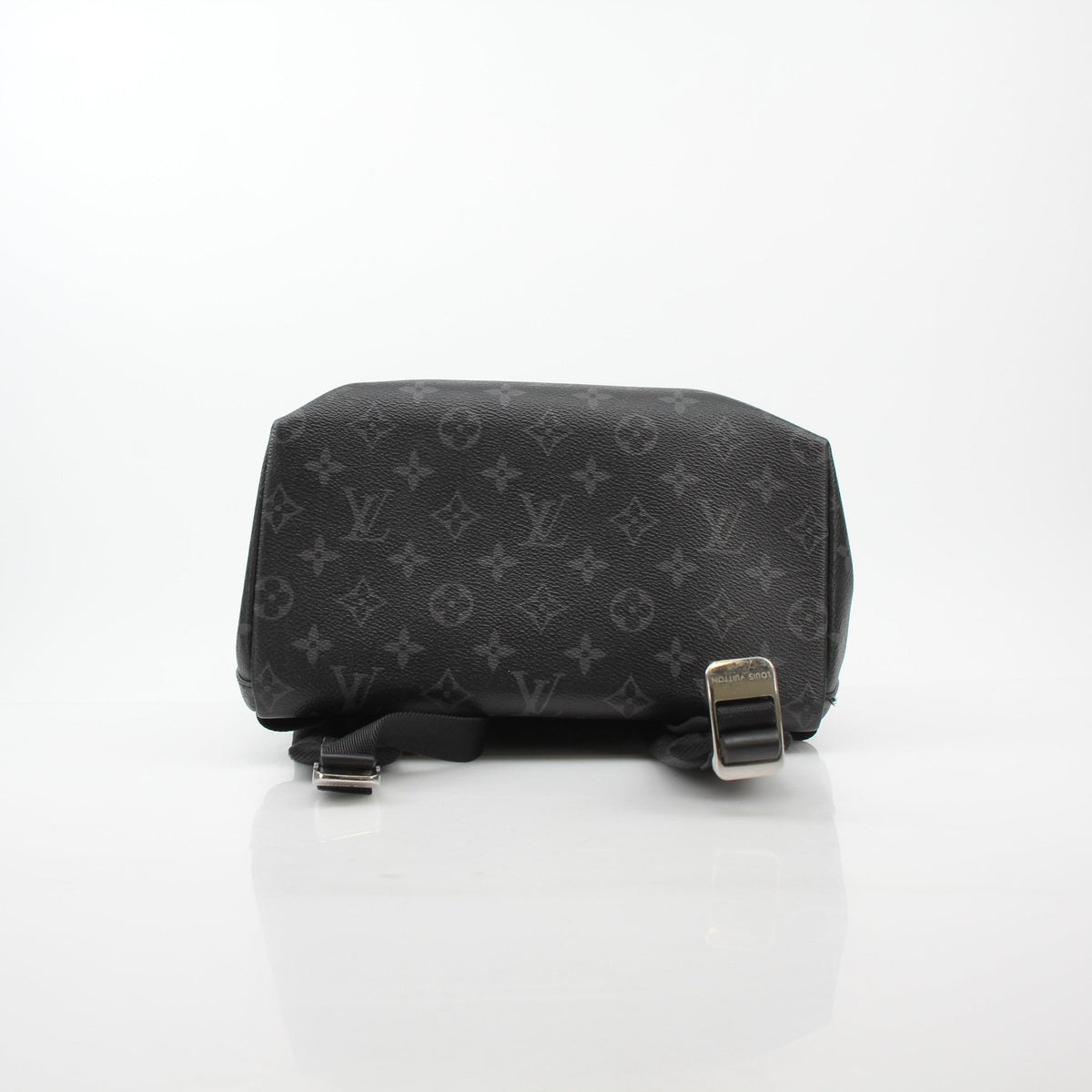 Louis Vuitton Black Monogram Eclipse Discovery Backpack PM, a stylish travel bag with adjustable straps and multiple compartments.