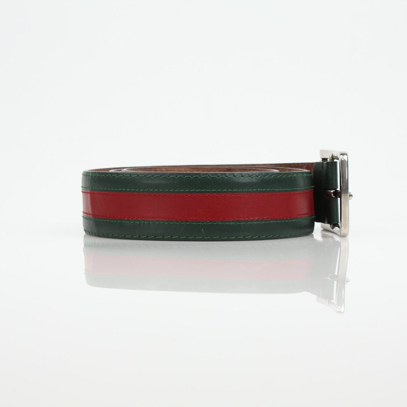 Gucci red and green web belt with gold hardware, stylish accessories for men and women, high-quality designer fashion.