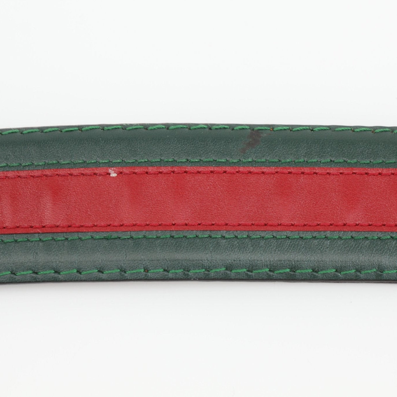 Gucci red and green web belt with gold buckle, stylish accessories for men and women, made by Gold & Beyond.