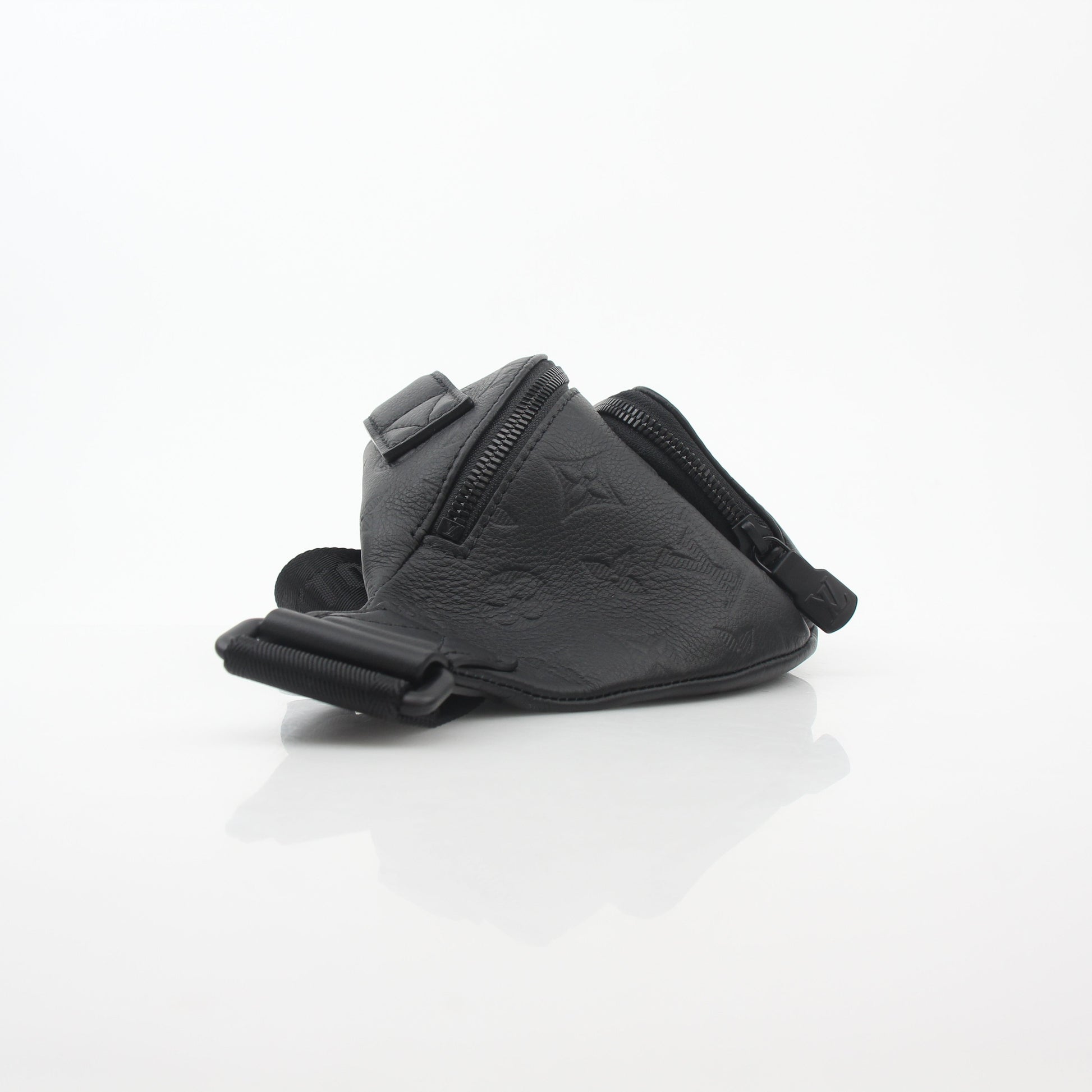 Louis Vuitton Black Monogram Shadow Rush Bum Bag, a stylish handbag with a sleek design and monogram pattern.