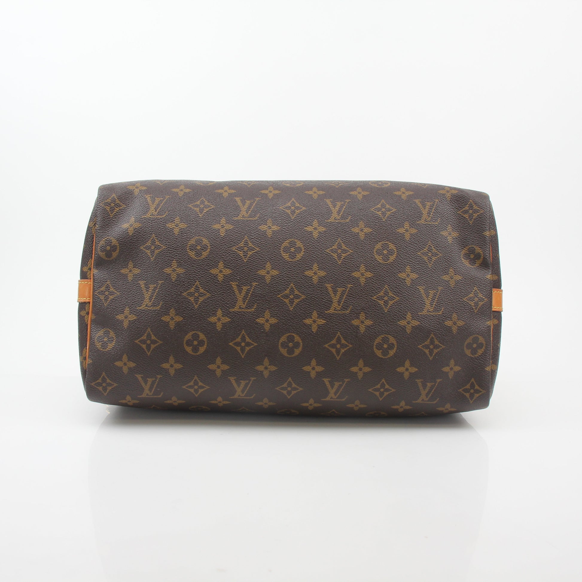 Louis Vuitton Monogram Speedy Bandoulière 35 handbag with leather handles and gold hardware, featuring signature monogram canvas.