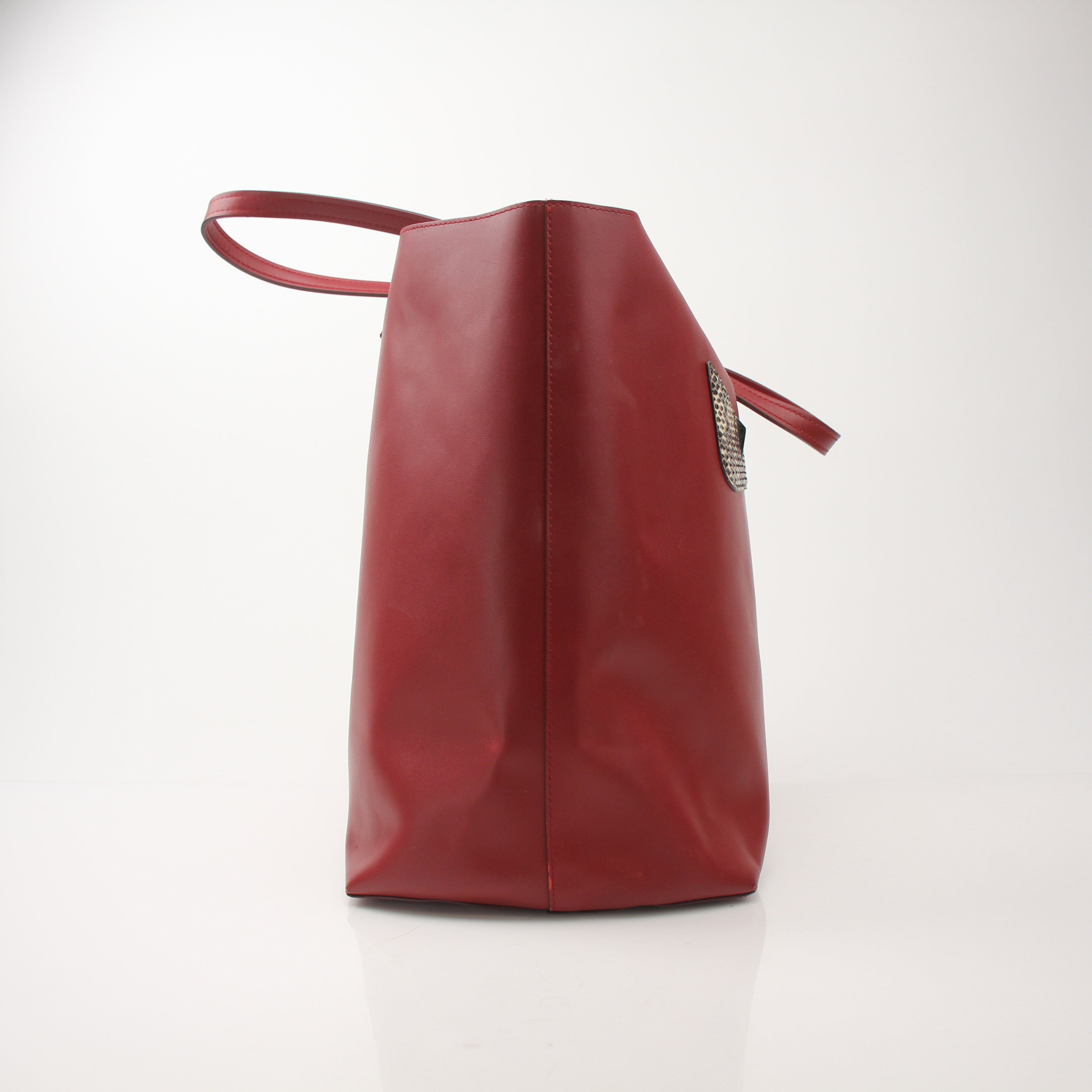 Red Fendi Monster Roll Tote Bag by Gold & Beyond, stylish handbag with bold design and spacious interior.