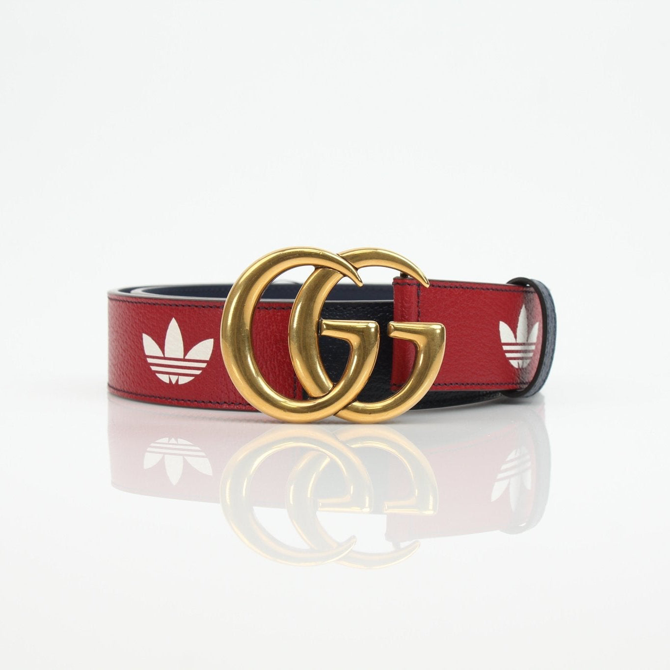Gold & Beyond Gucci Adidas Marmont Belt, stylish accessories with a gold buckle and signature design, showcasing its premium craftsmanship.