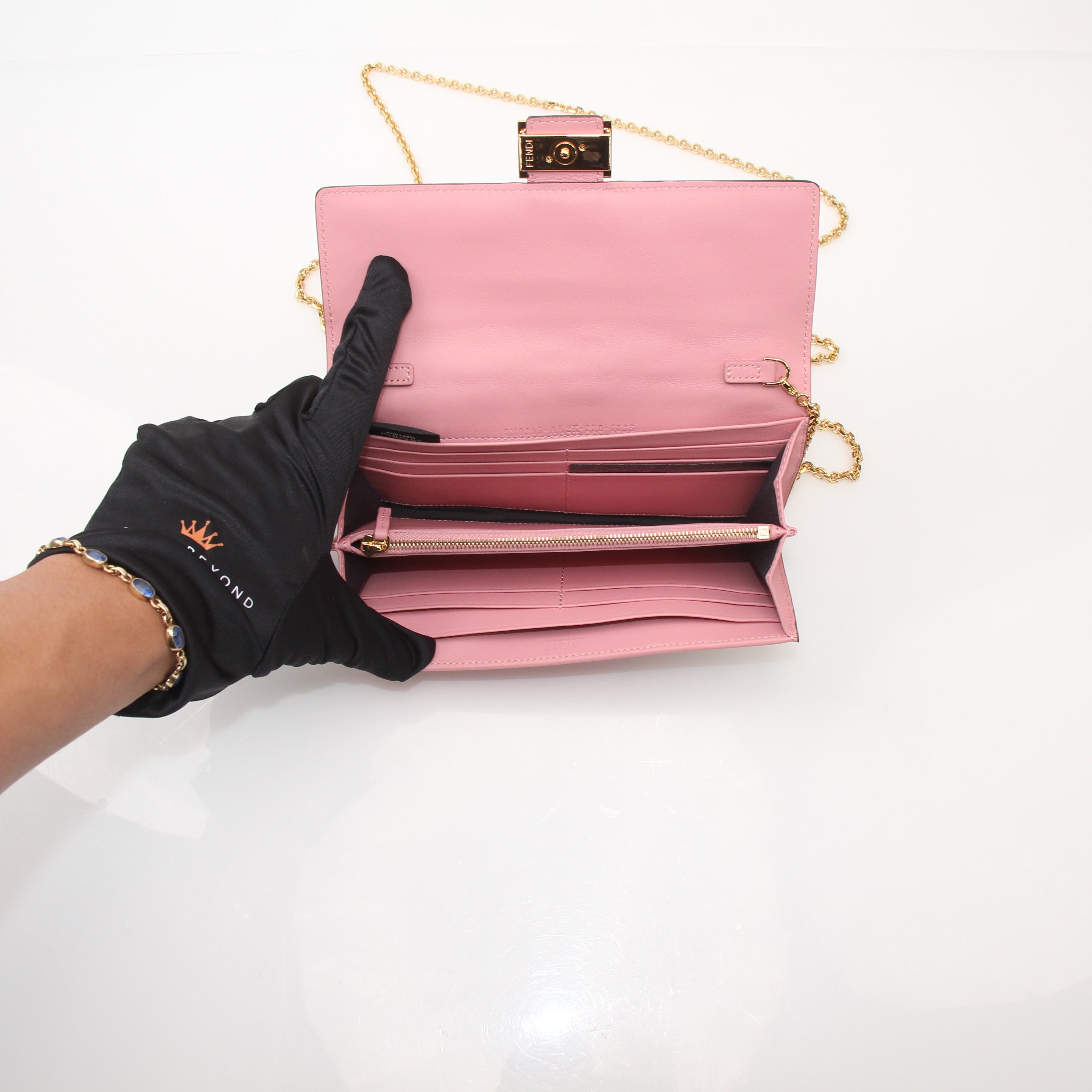 Fendi Multicolor FF Embossed Baguette Chain Wallet