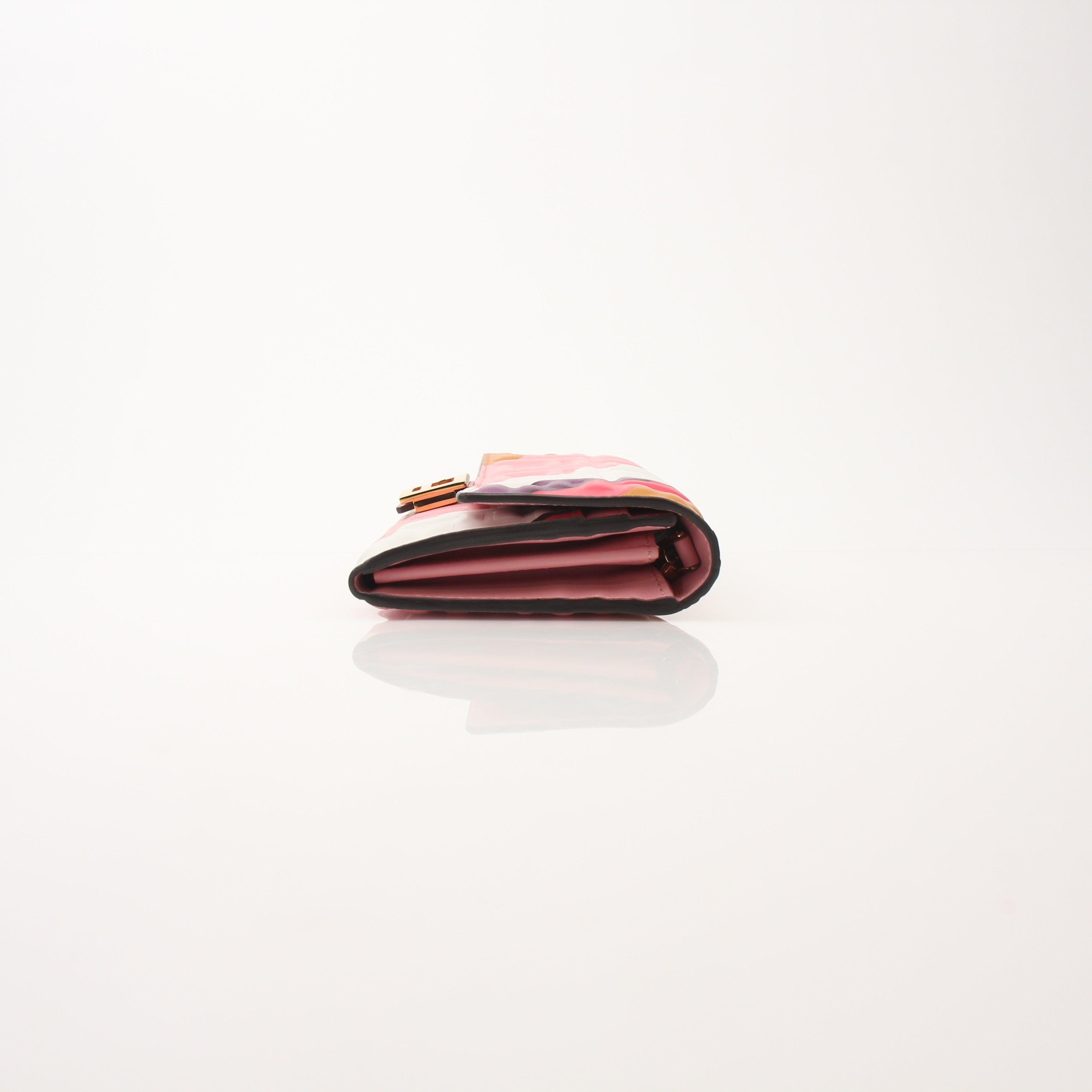 Fendi Multicolor FF Embossed Baguette Chain Wallet