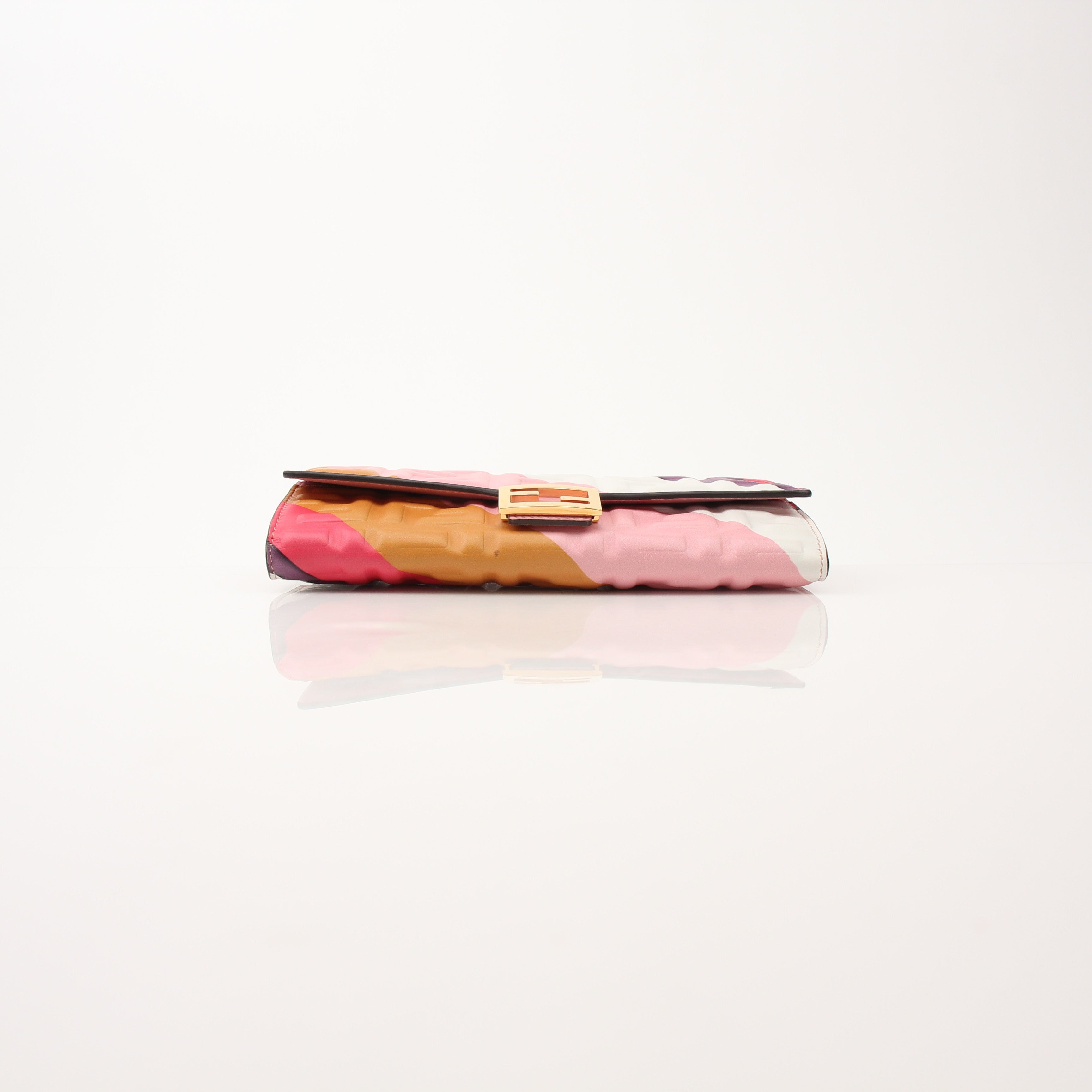 Fendi Multicolor FF Embossed Baguette Chain Wallet
