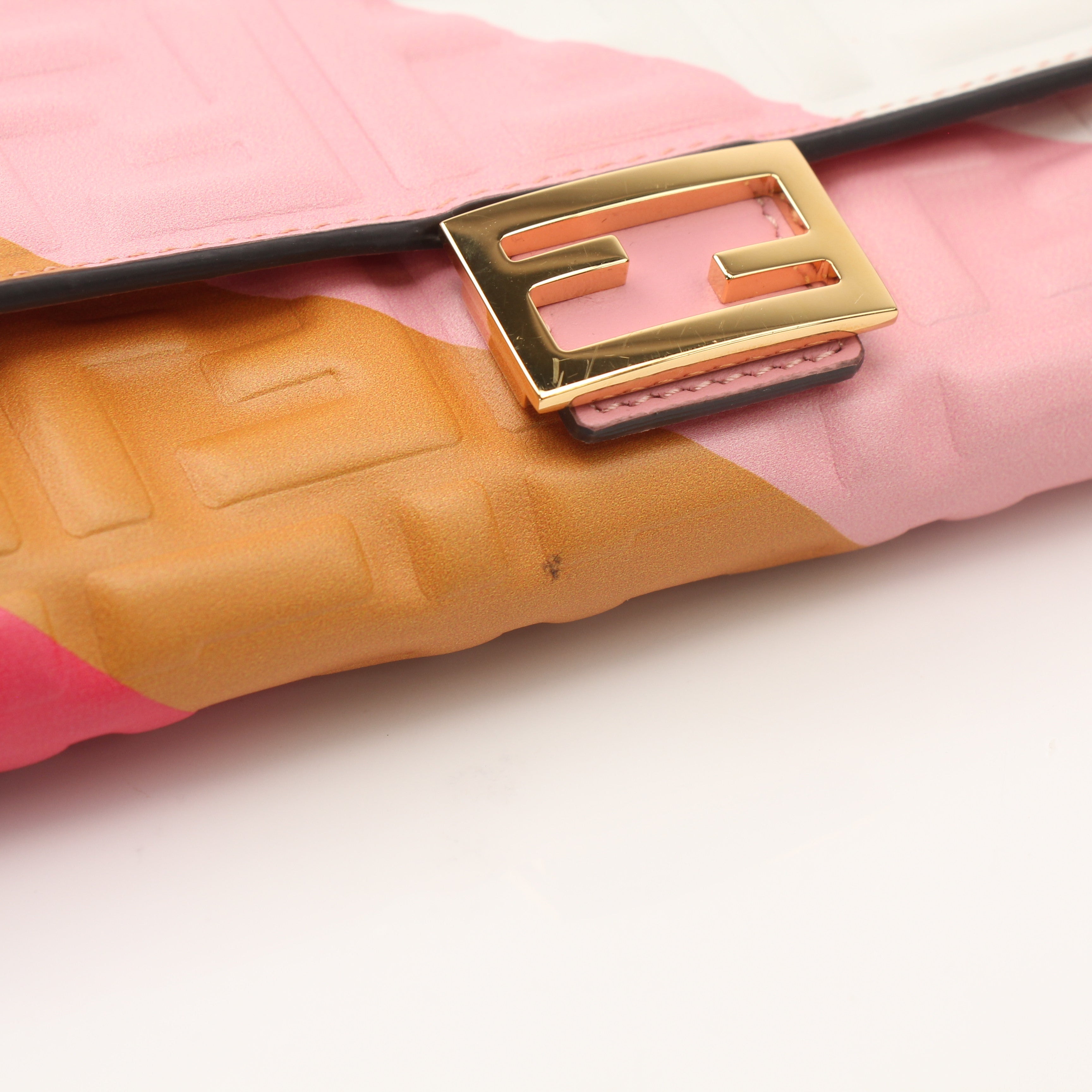 Fendi Multicolor FF Embossed Baguette Chain Wallet