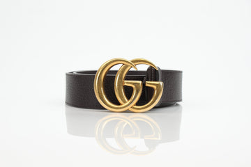 Gucci GG Marmont Brown Leather Belt