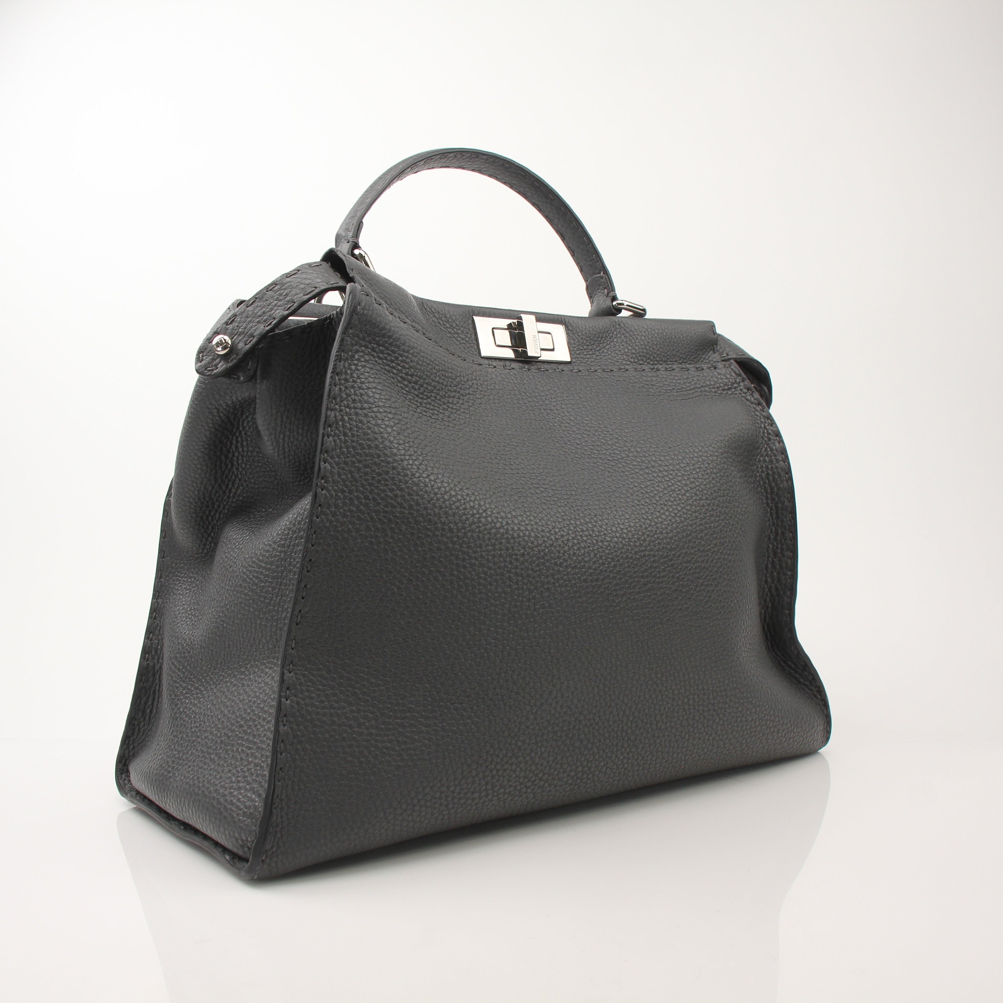 Fendi Large Rigid Leather Selleria Peekaboo Bag