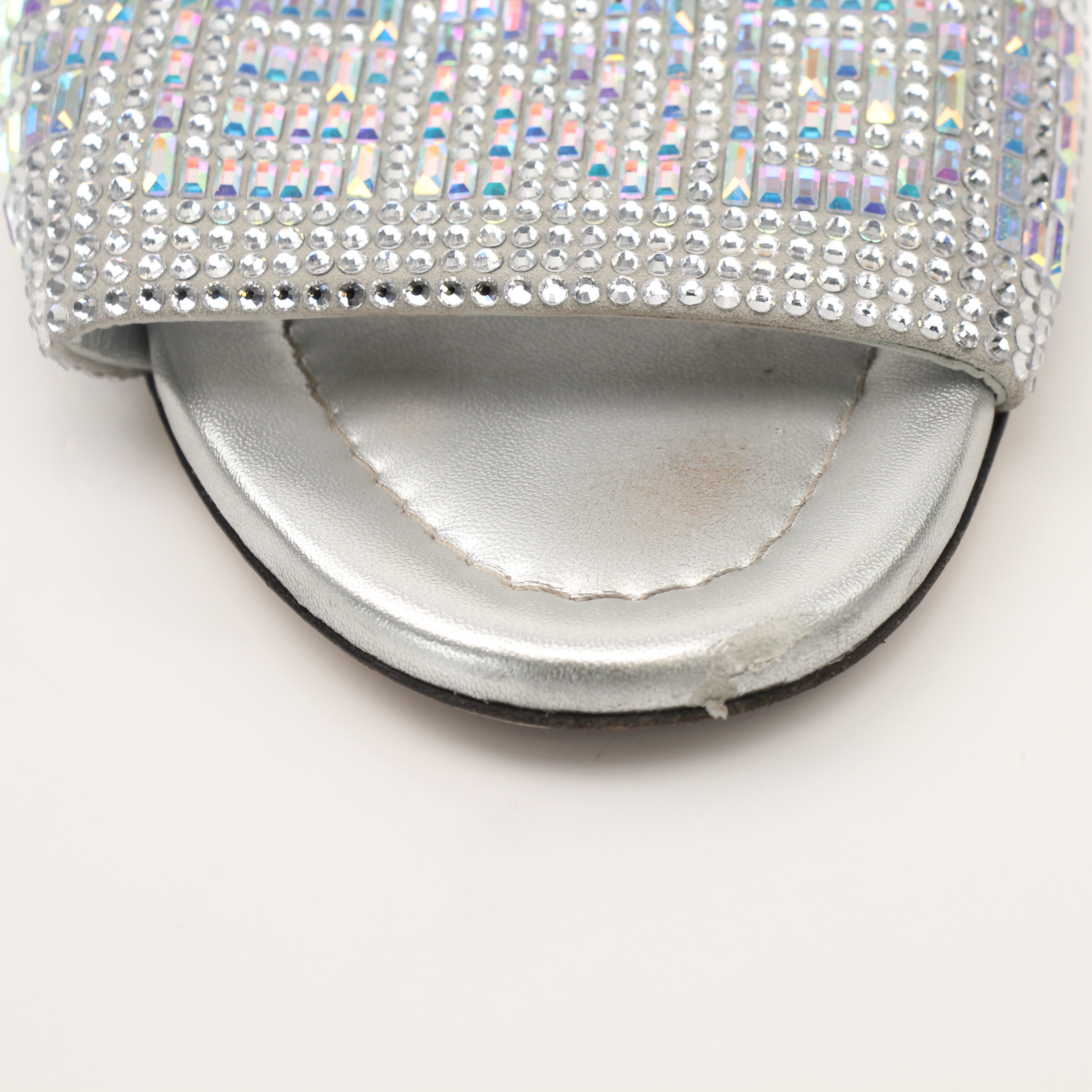 Fendi women's crystal-embellished signature slides, stylish designer shoes with sparkling details and comfortable slide design.
