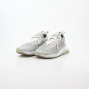 Versace Silver Chain Reaction Glitter low-top sneakers with stylish design, featuring silver accents and a trendy sneaker silhouette.