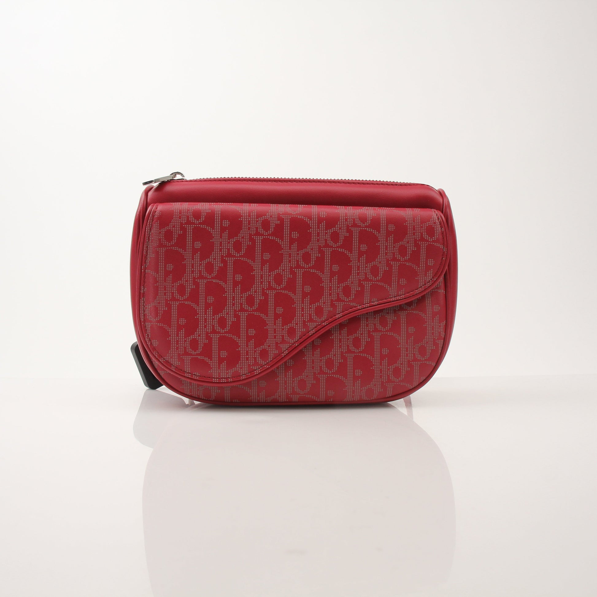 Gold & Beyond Dior Oblique Saddle Belt Bag handbag with adjustable strap and signature monogram pattern.