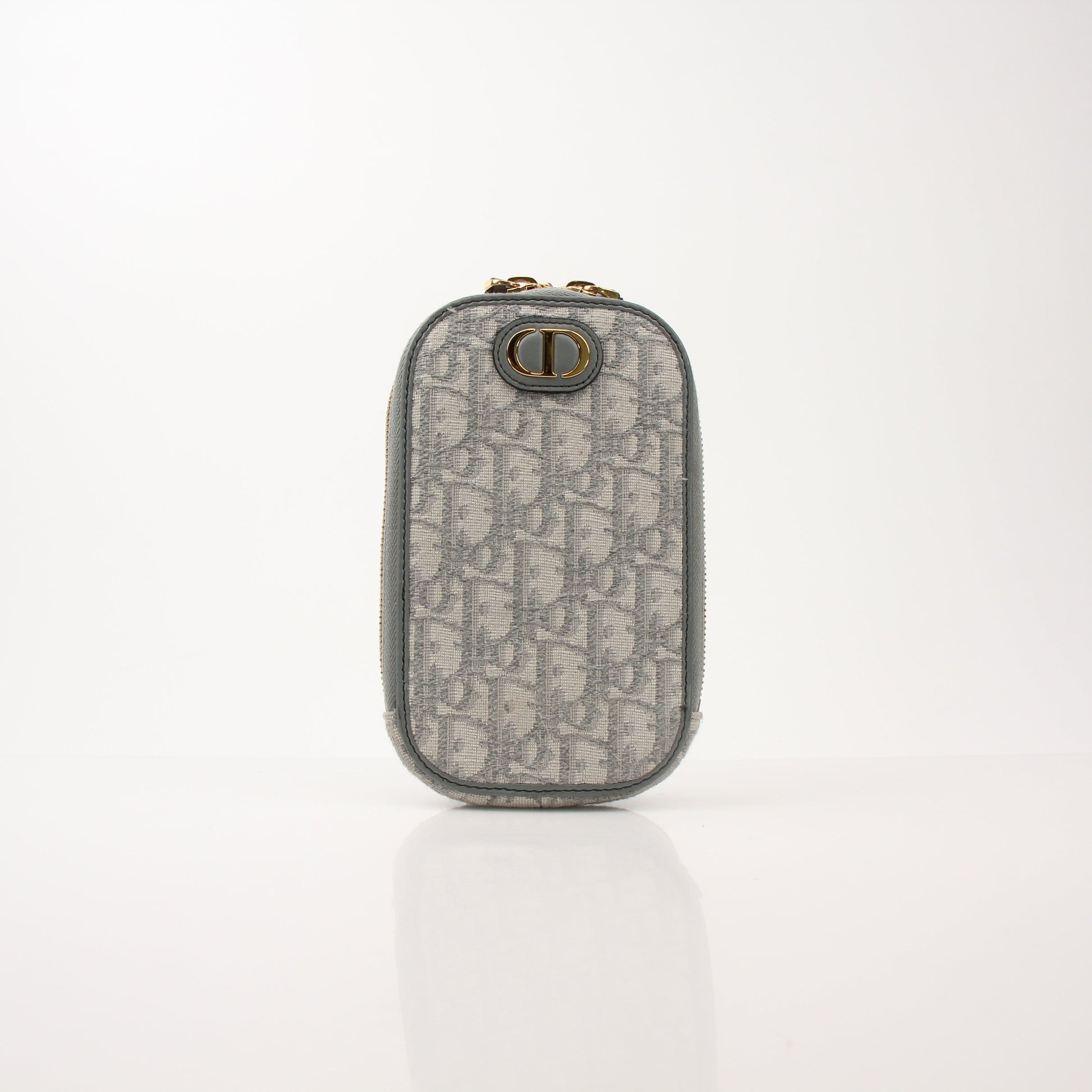 Christian Dior 30 Montaigne Call’in Dior phone holder handbag with gold accents and elegant design.