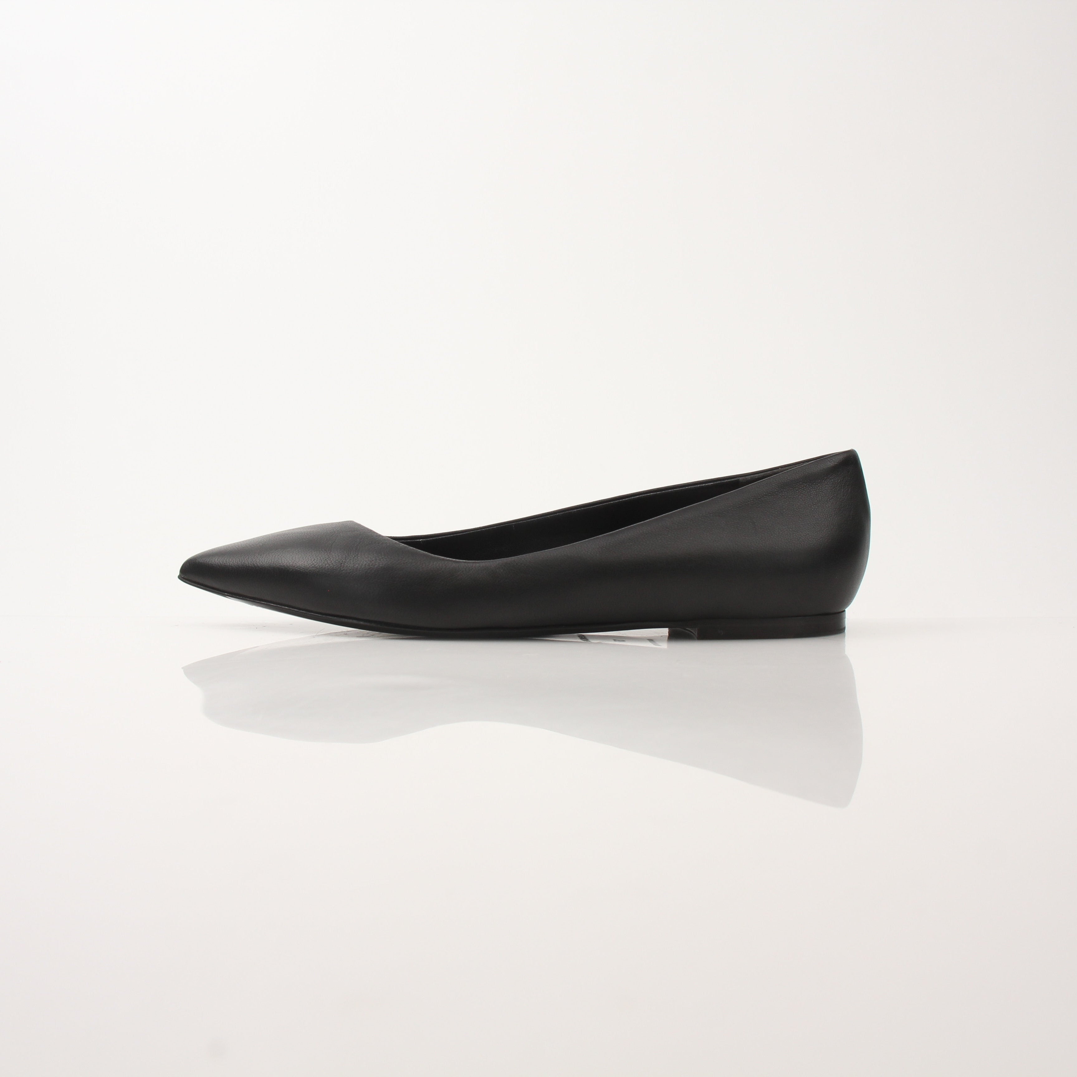 Gold & Beyond leather pointed-toe flats by Balenciaga, stylish shoes with sleek design and comfortable fit.