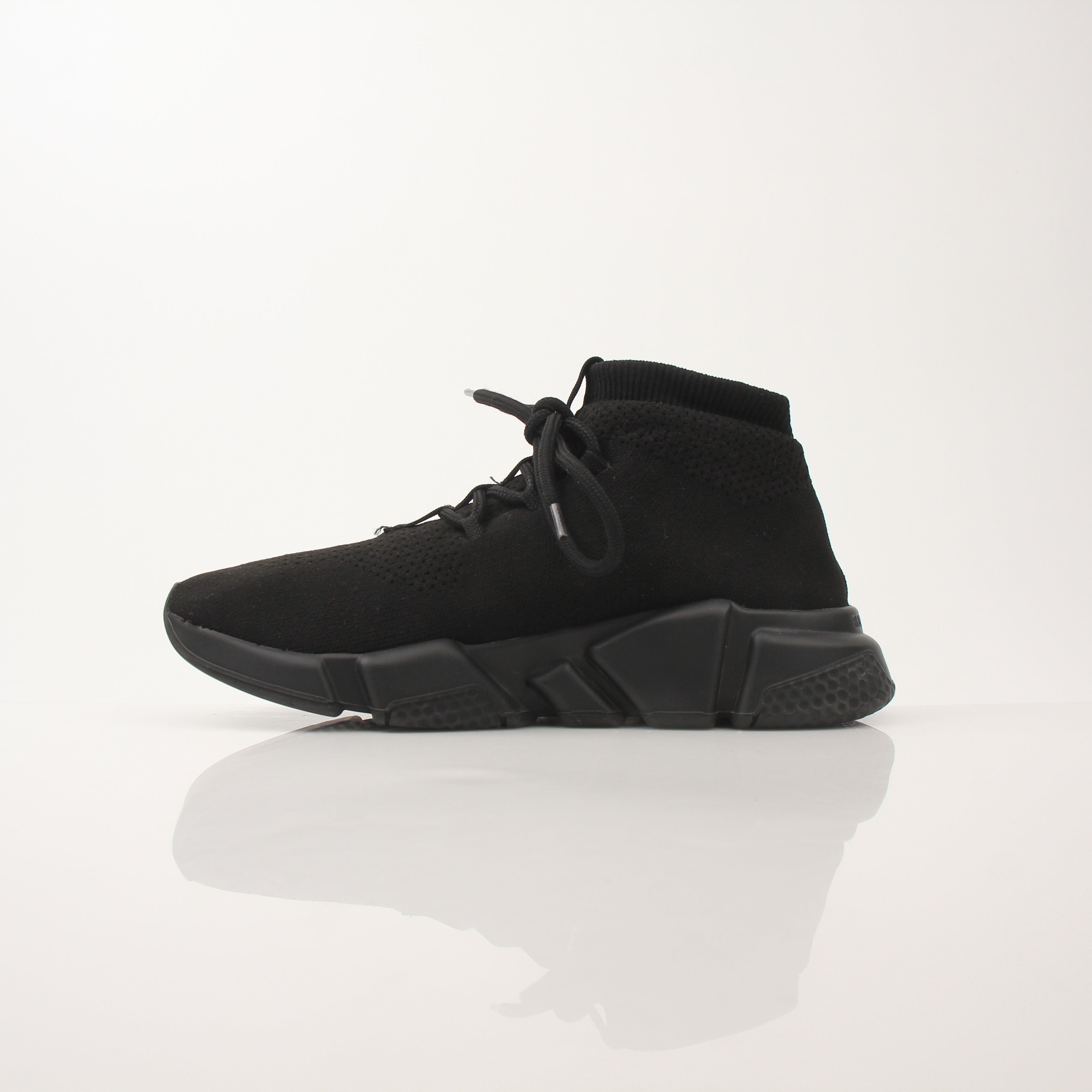 Gold & Beyond Balenciaga Speed lace-up sneakers, stylish shoes with sleek design and modern athletic look.