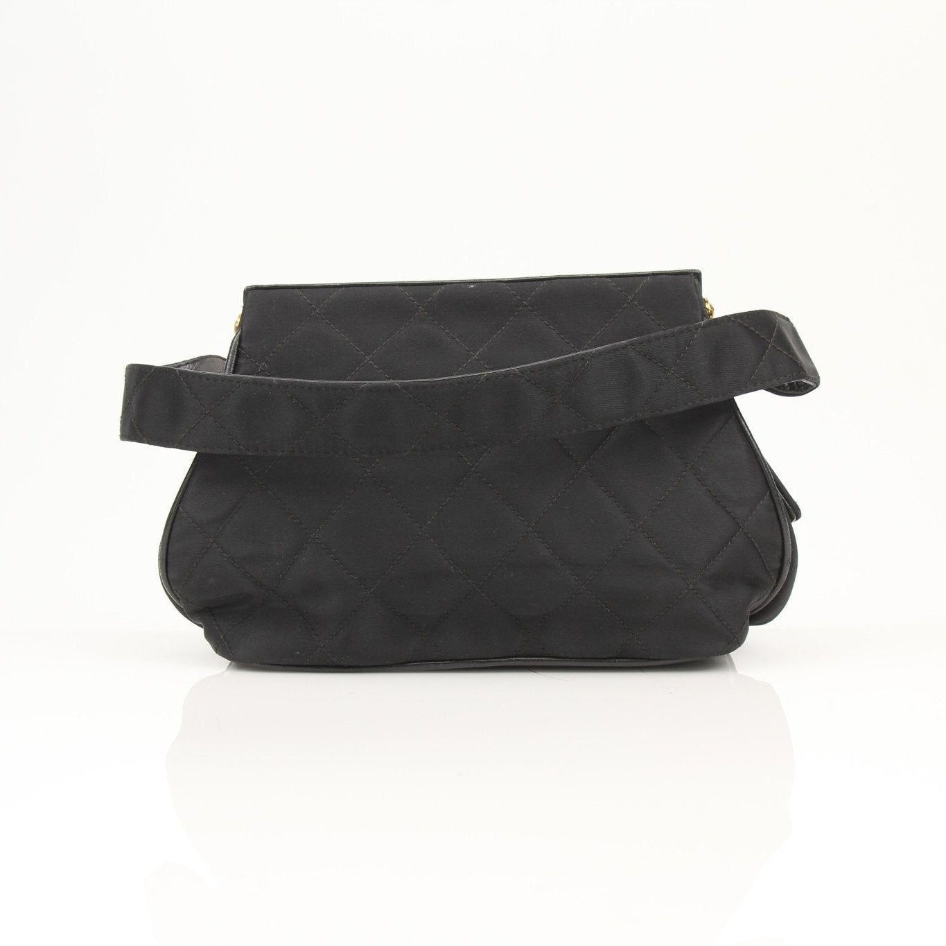 Chanel black classic shoulder handbag with gold hardware, featuring quilted leather and chain strap, from Gold & Beyond.