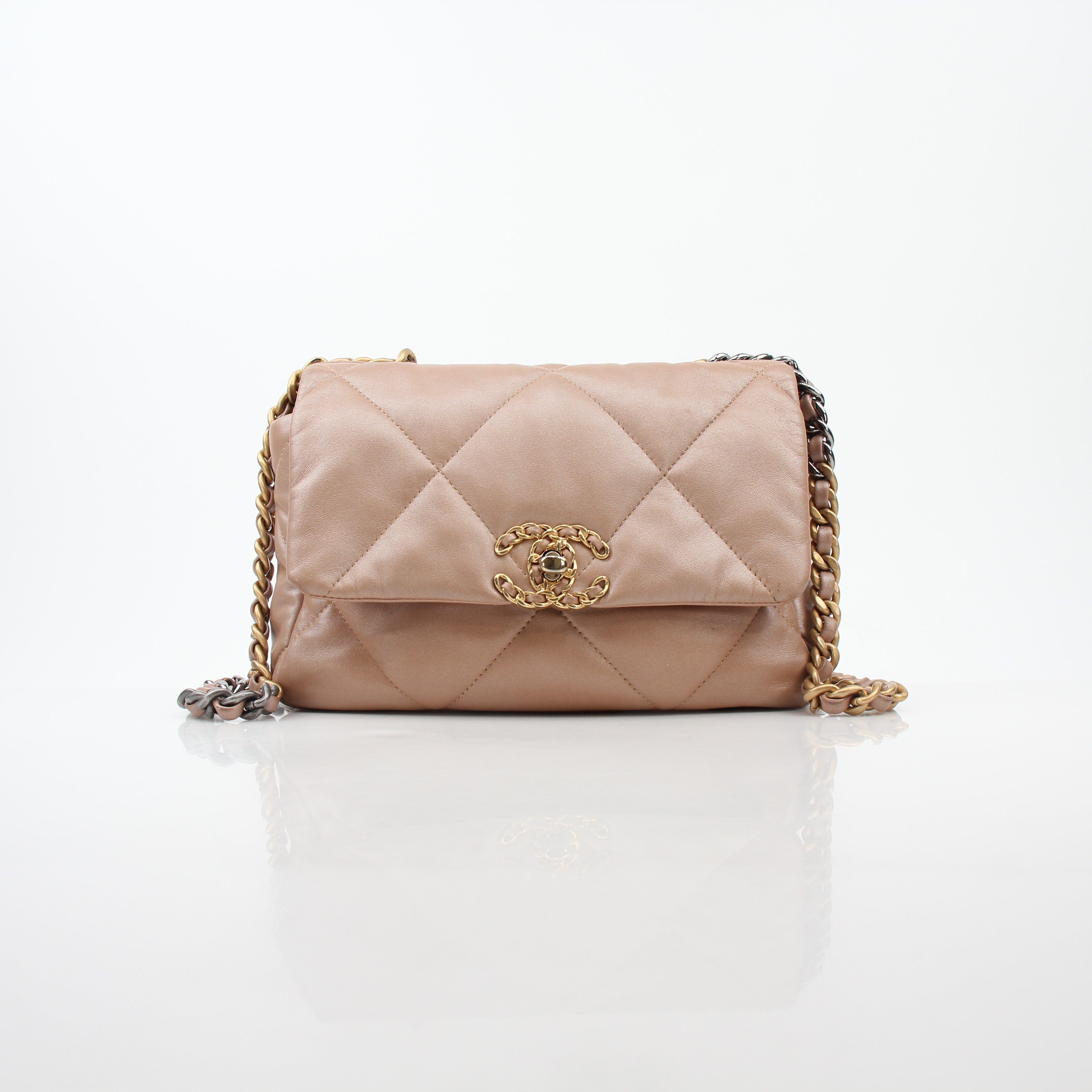 Chanel Beige 19 Medium Flap Bag
