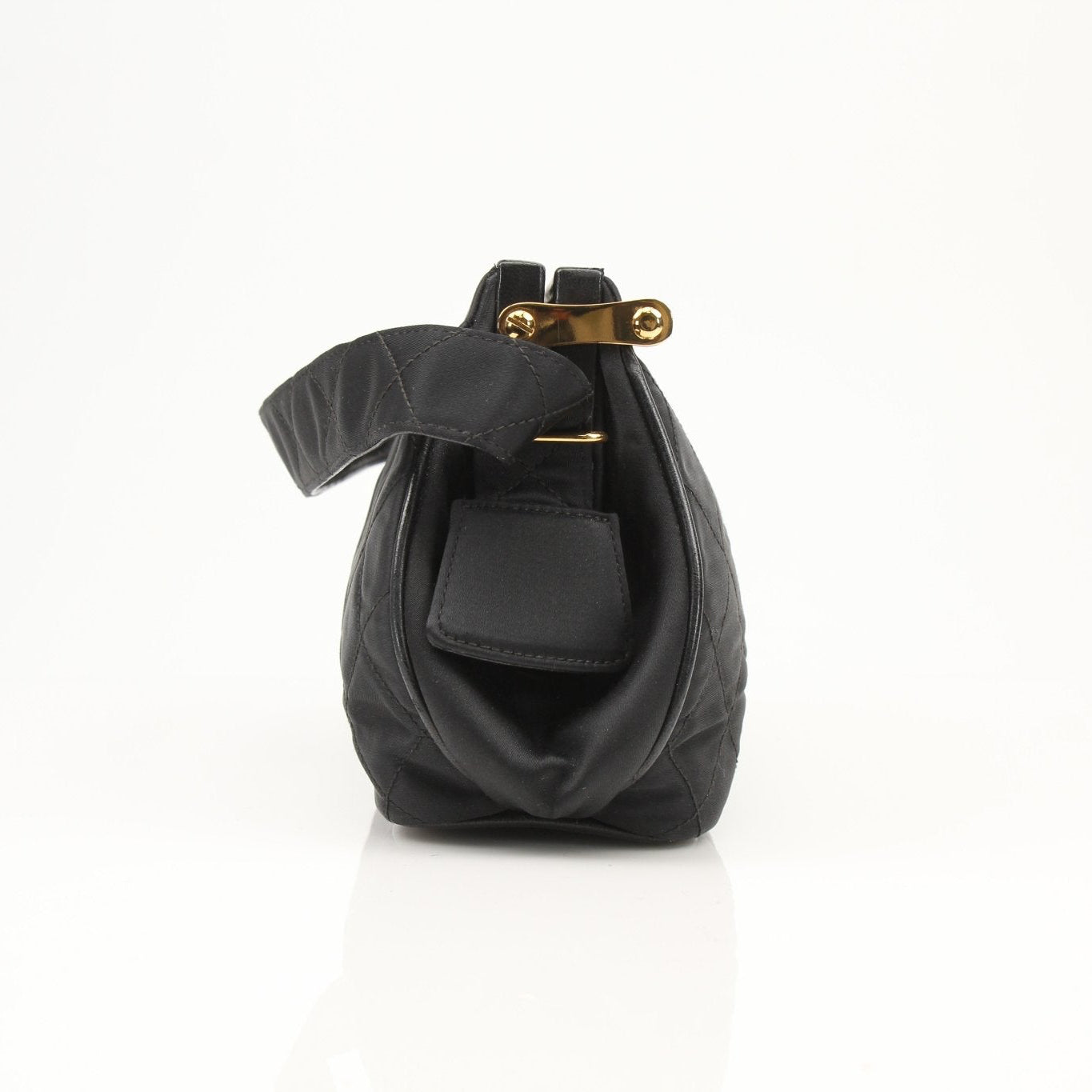 Gold & Beyond Chanel black classic shoulder handbag with quilted leather and gold-tone hardware, stylish and elegant accessory.