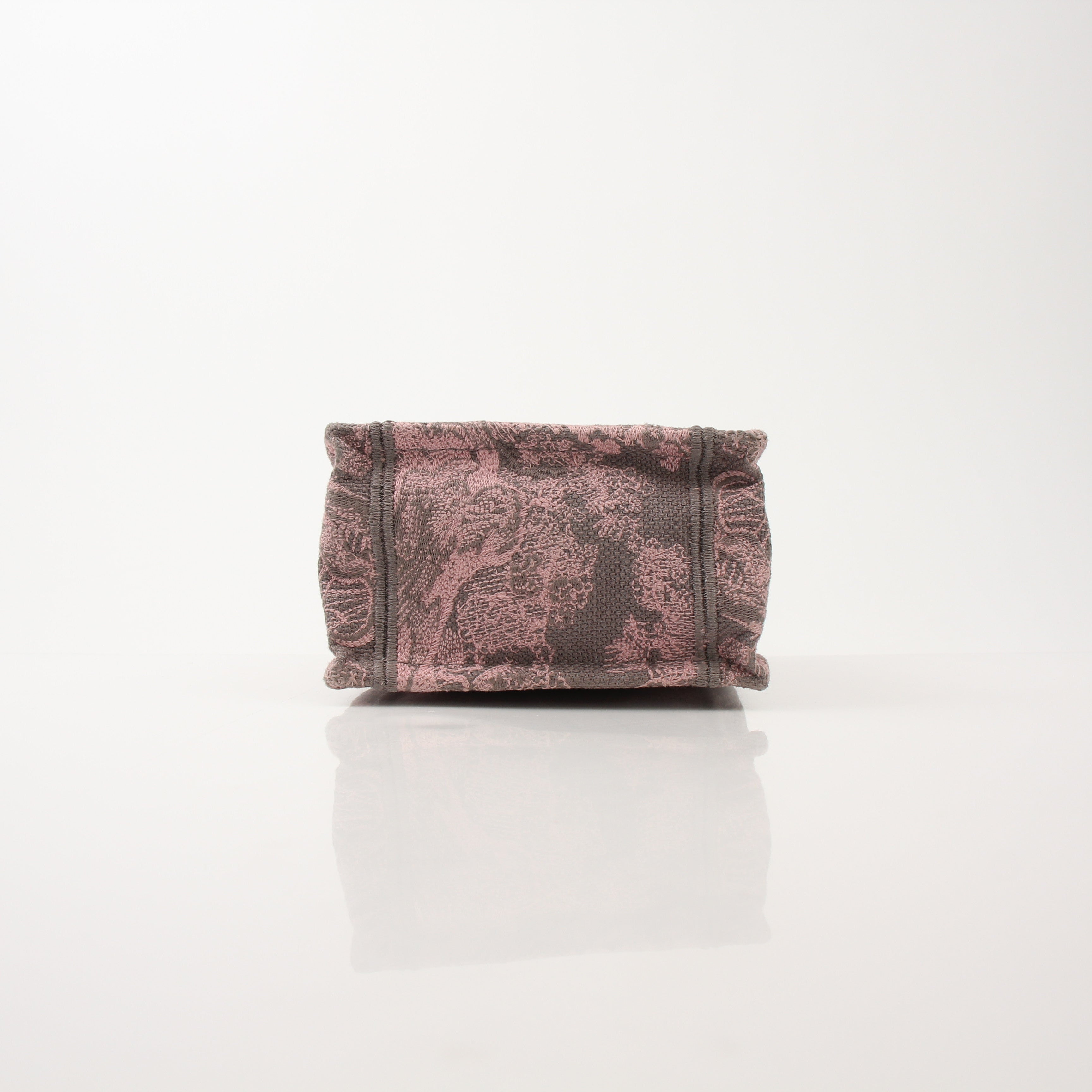 Christian Dior Pink & Gray Toile de Jouy Vertical Tote