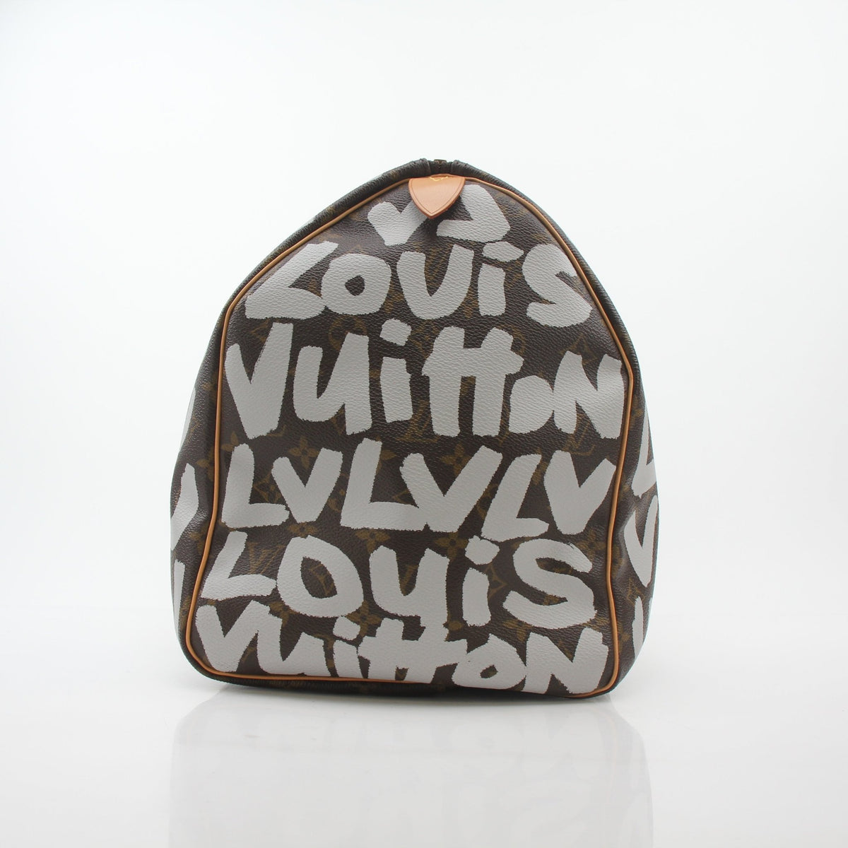 Louis Vuitton Brown Monogram Graffiti Keepall 50 travel bag with spacious design and signature monogram canvas, featuring graffiti accents.