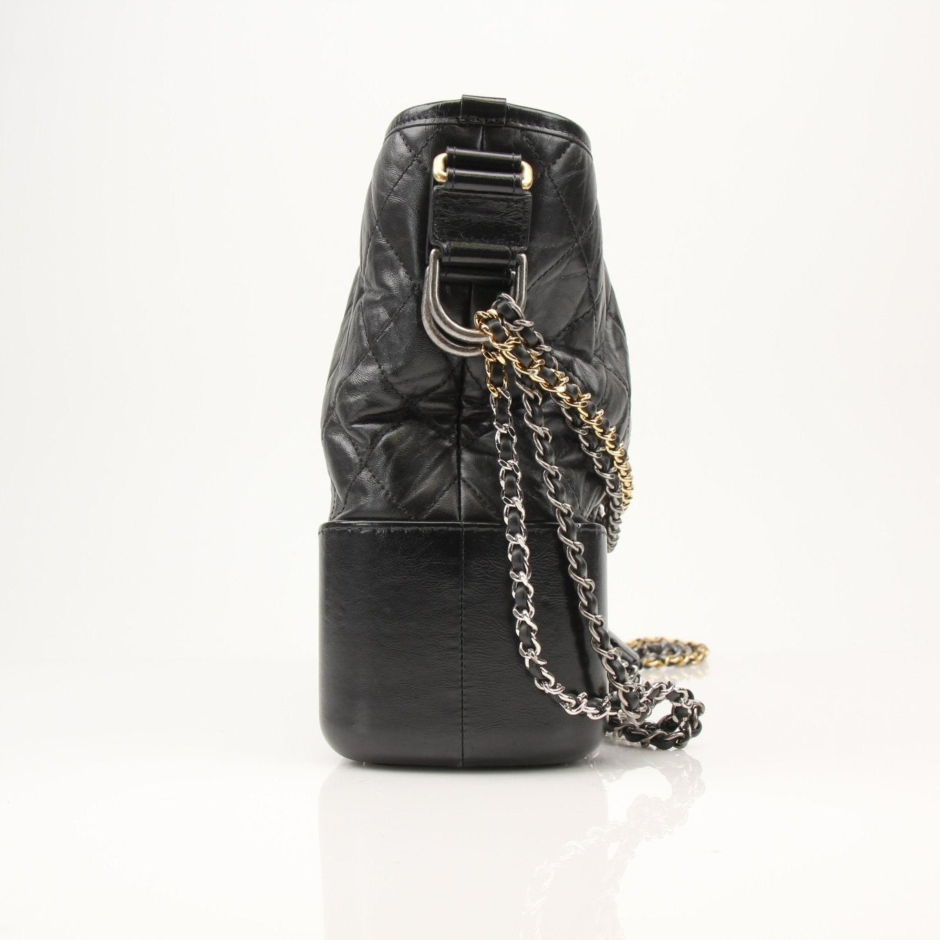Chanel Gabrielle black hobo handbag by Gold & Beyond, featuring a stylish design with soft leather and a spacious interior.
