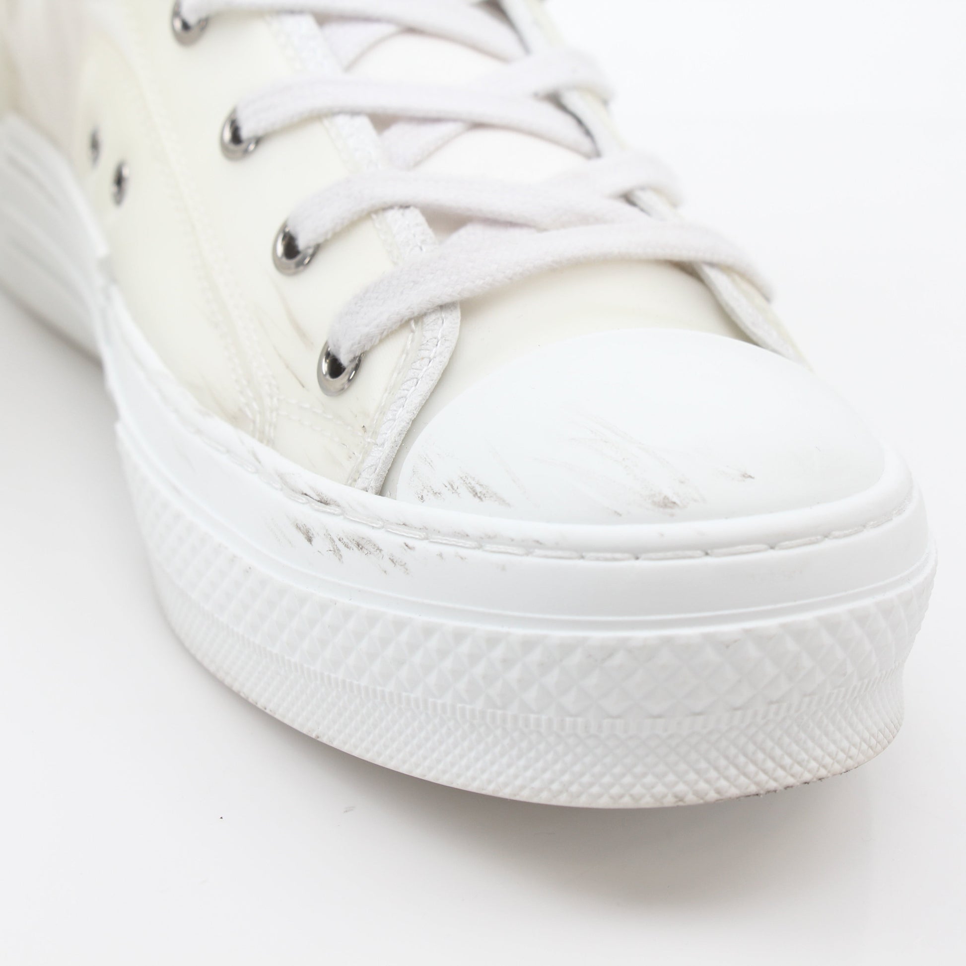 Christian Dior White B23 high-top sneakers by Gold & Beyond, showcasing classic design and white leather material.