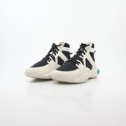 Gold & Beyond Fendi high-top sneakers in white, black, and green with stylish design and logo accents.