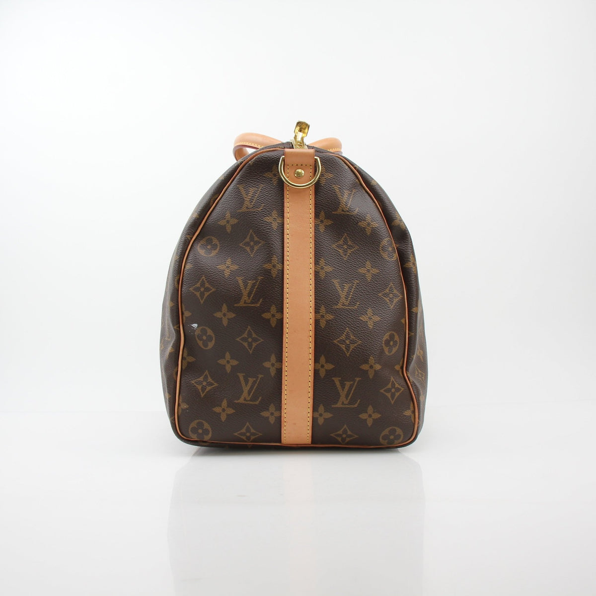 Louis Vuitton brown Monogram Keepall Bandoulière 45 duffel bag for travel, featuring classic monogram canvas and leather accents.
