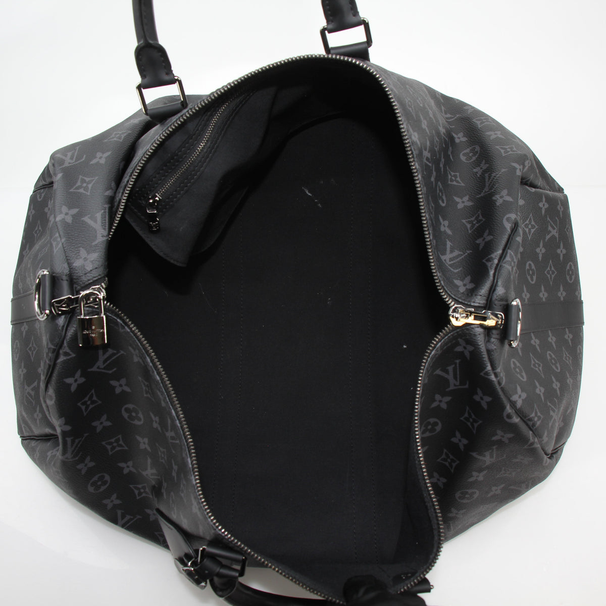 Louis Vuitton Black Monogram Eclipse Keepall Bandoulière 55 Duffel Bag