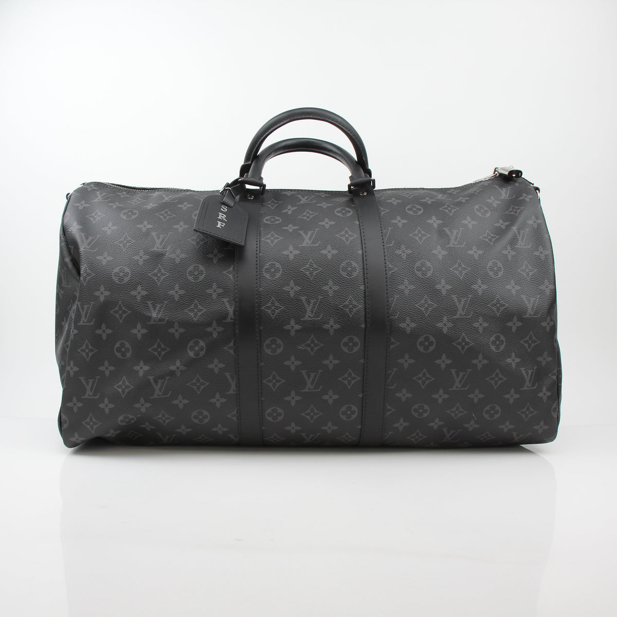 Louis Vuitton Black Monogram Eclipse Keepall Bandoulière 55 Duffel Bag