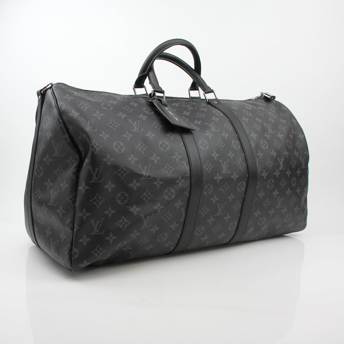 Louis Vuitton Black Monogram Eclipse Keepall Bandoulière 55 Duffel Bag
