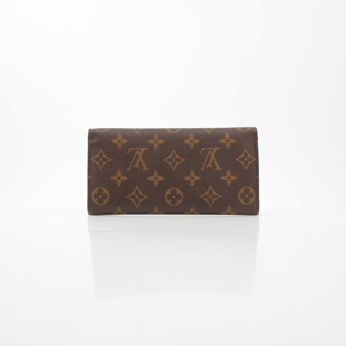 Louis Vuitton Brown Monogram Josephine Wallet with gold accents, featuring multiple card slots and a compact design.