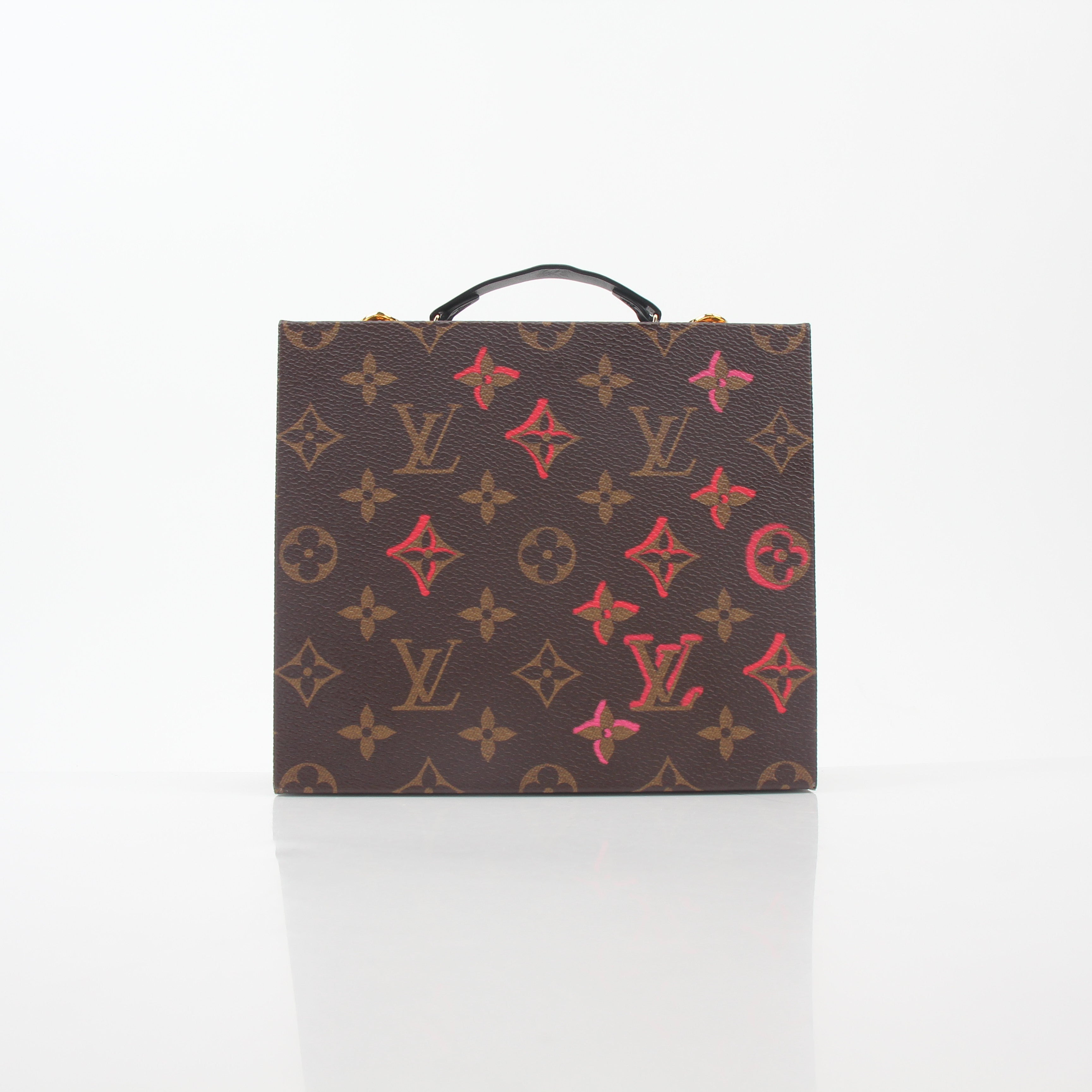 Louis Vuitton Fall in Love Mobile Box Trunk Bag handbag by Gold & Beyond, featuring a compact design with detailed Louis Vuitton branding.