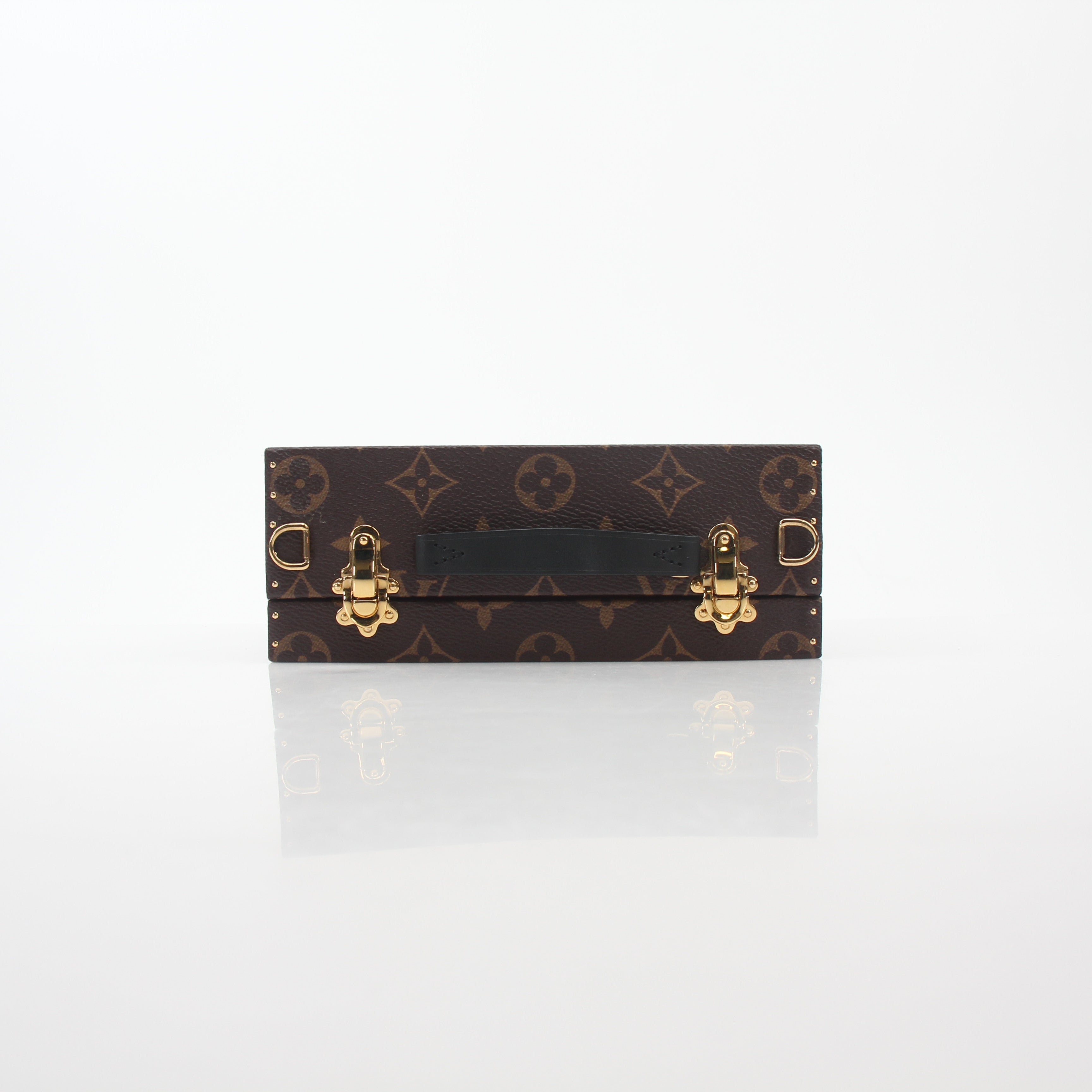 Louis Vuitton Fall in Love mobile box trunk handbag by Gold & Beyond, featuring a detailed leather exterior and compact design.