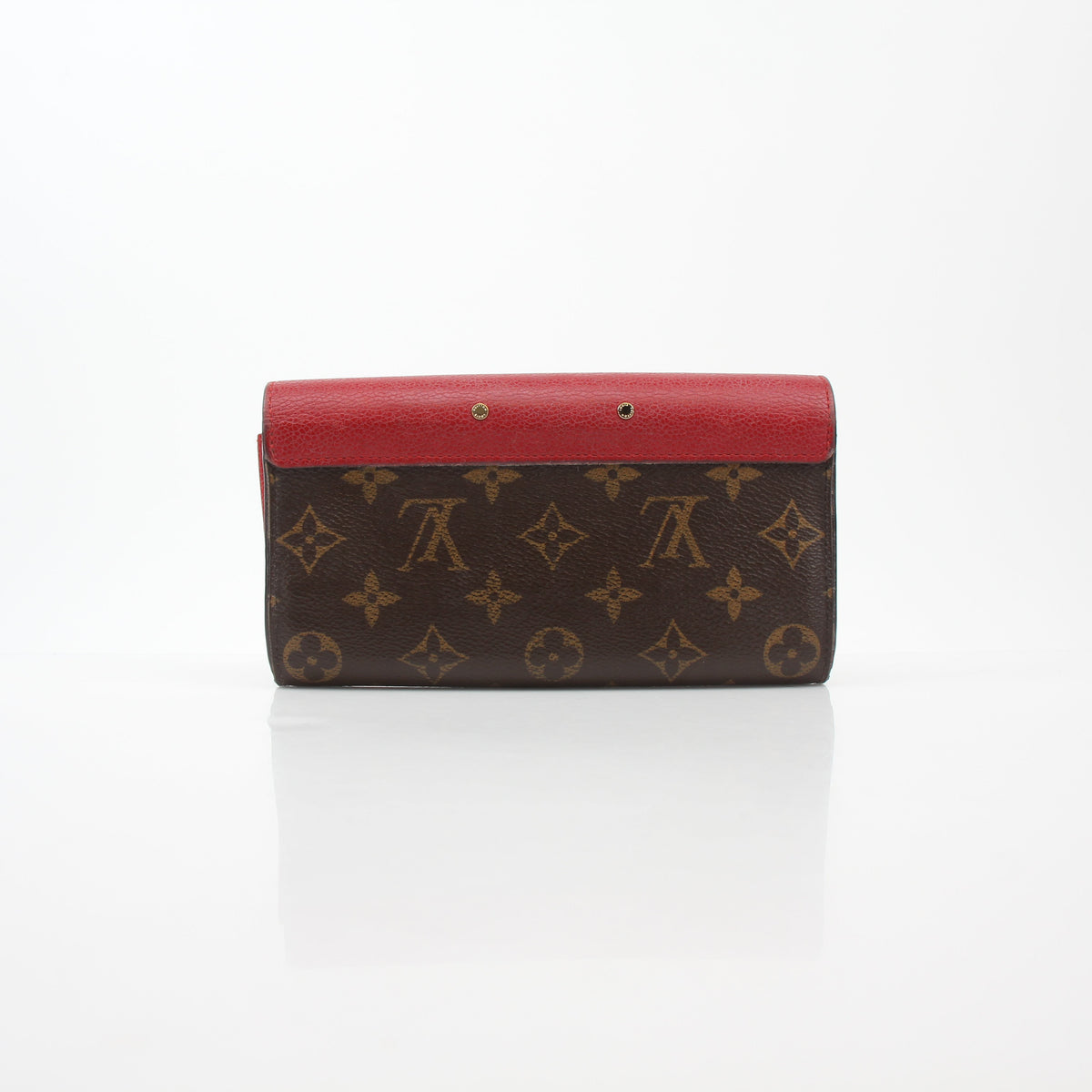Louis Vuitton Brown Monogram Red Pallas Wallet
