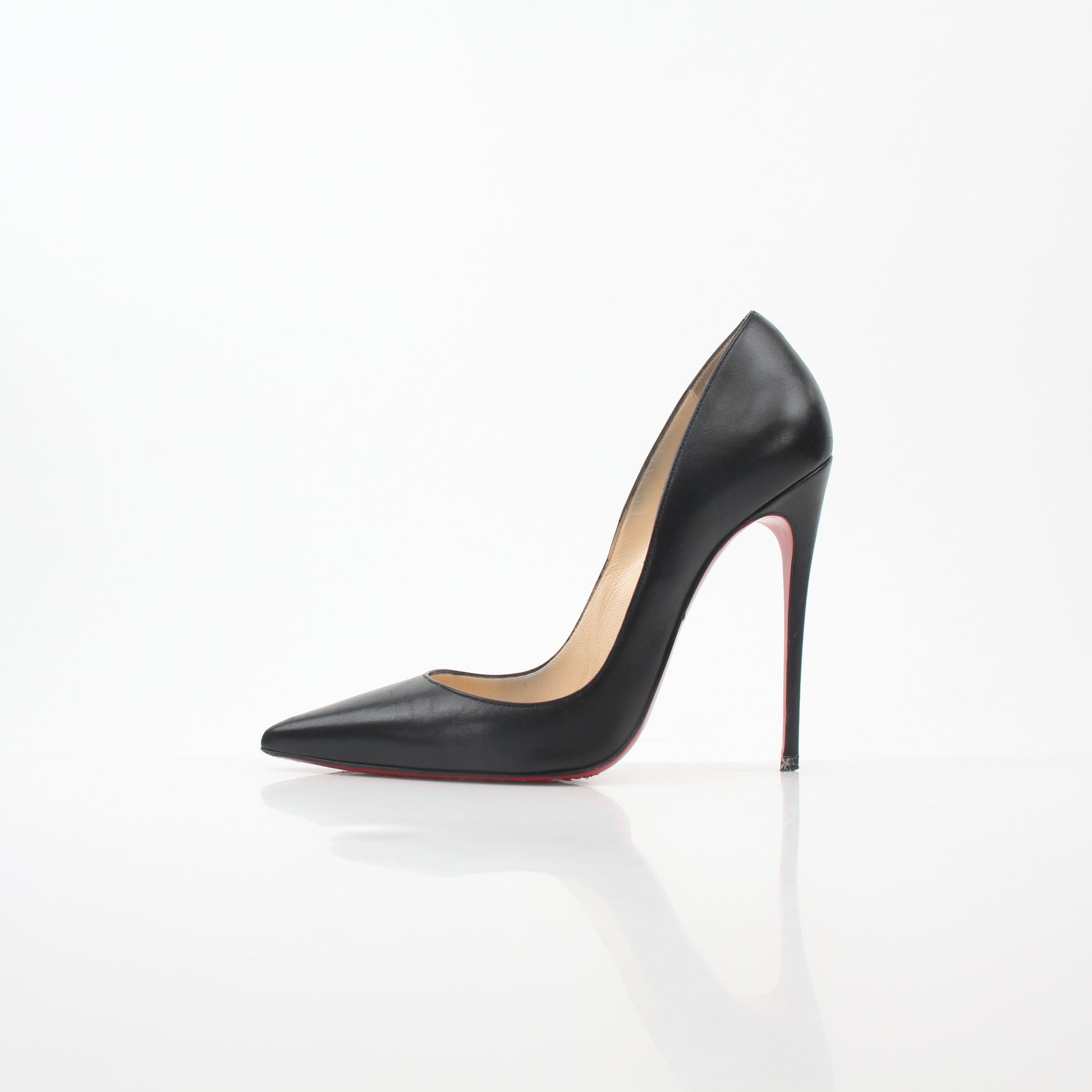 Black Christian Louboutin So Kate 120 Nappa leather heels with pointed toes and sleek stiletto design.