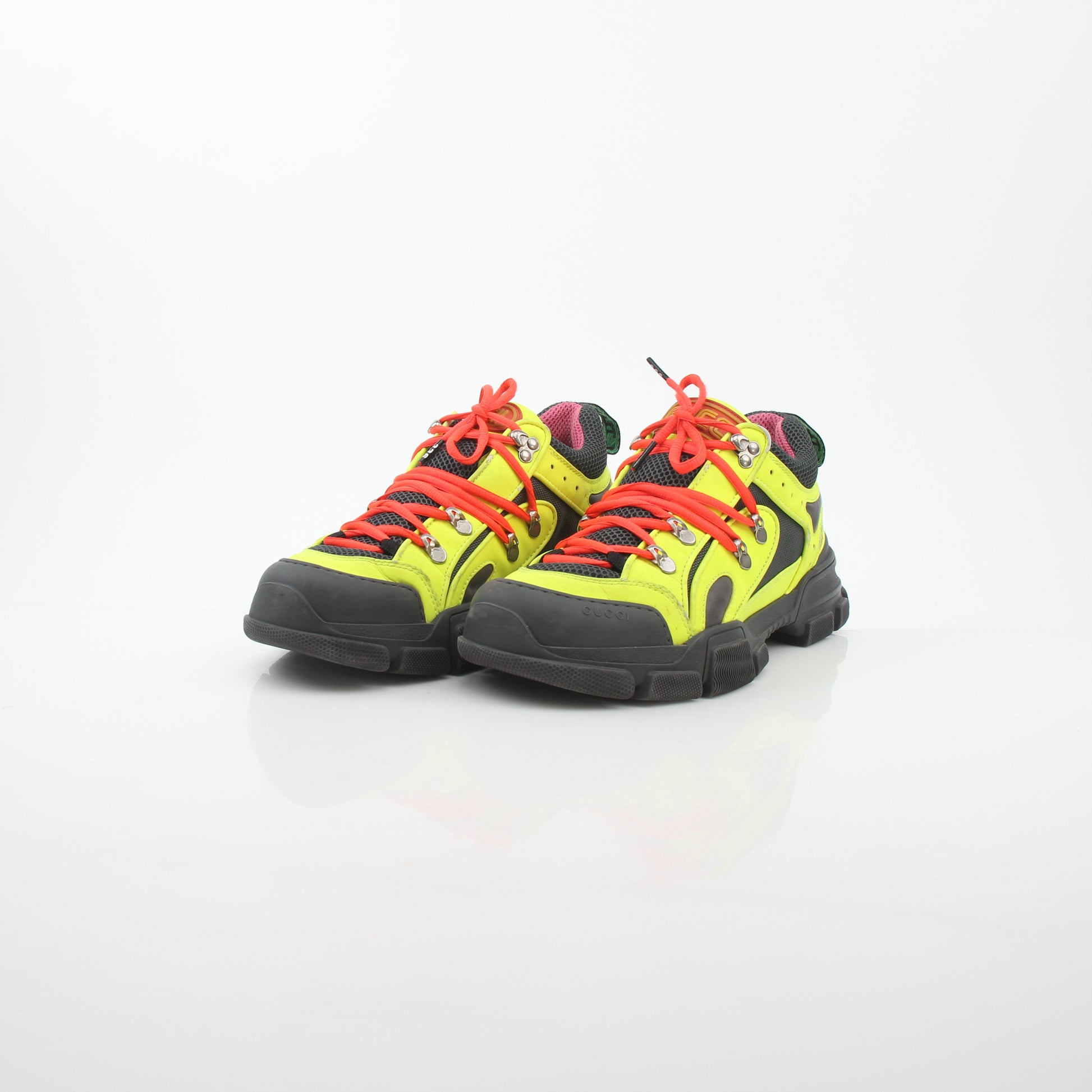 Gold & Beyond neon yellow Flashtrek reflective sneakers with sporty design and vibrant color, perfect for active and casual wear.